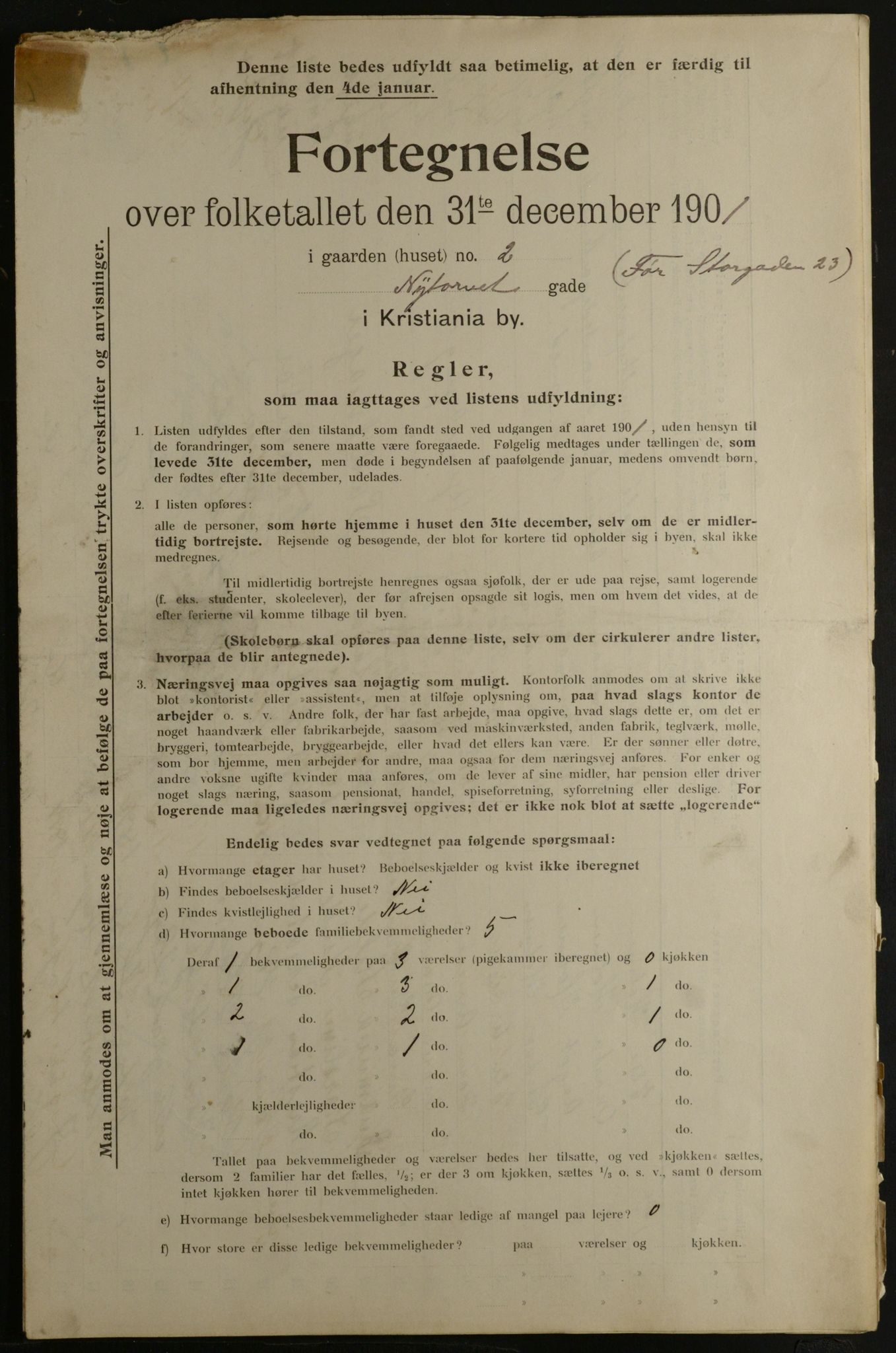 OBA, Municipal Census 1901 for Kristiania, 1901, p. 11373