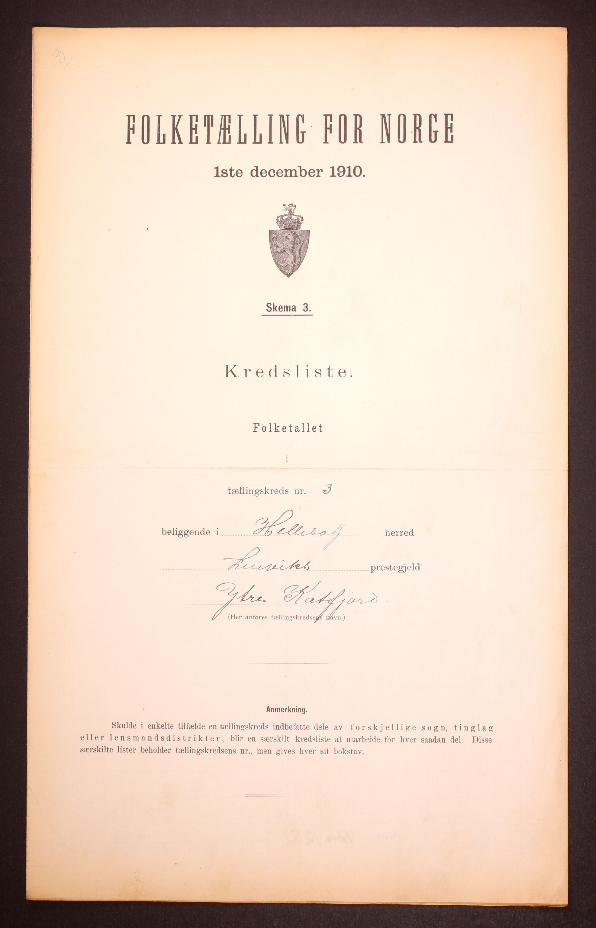 RA, 1910 census for Hillesøy, 1910, p. 10