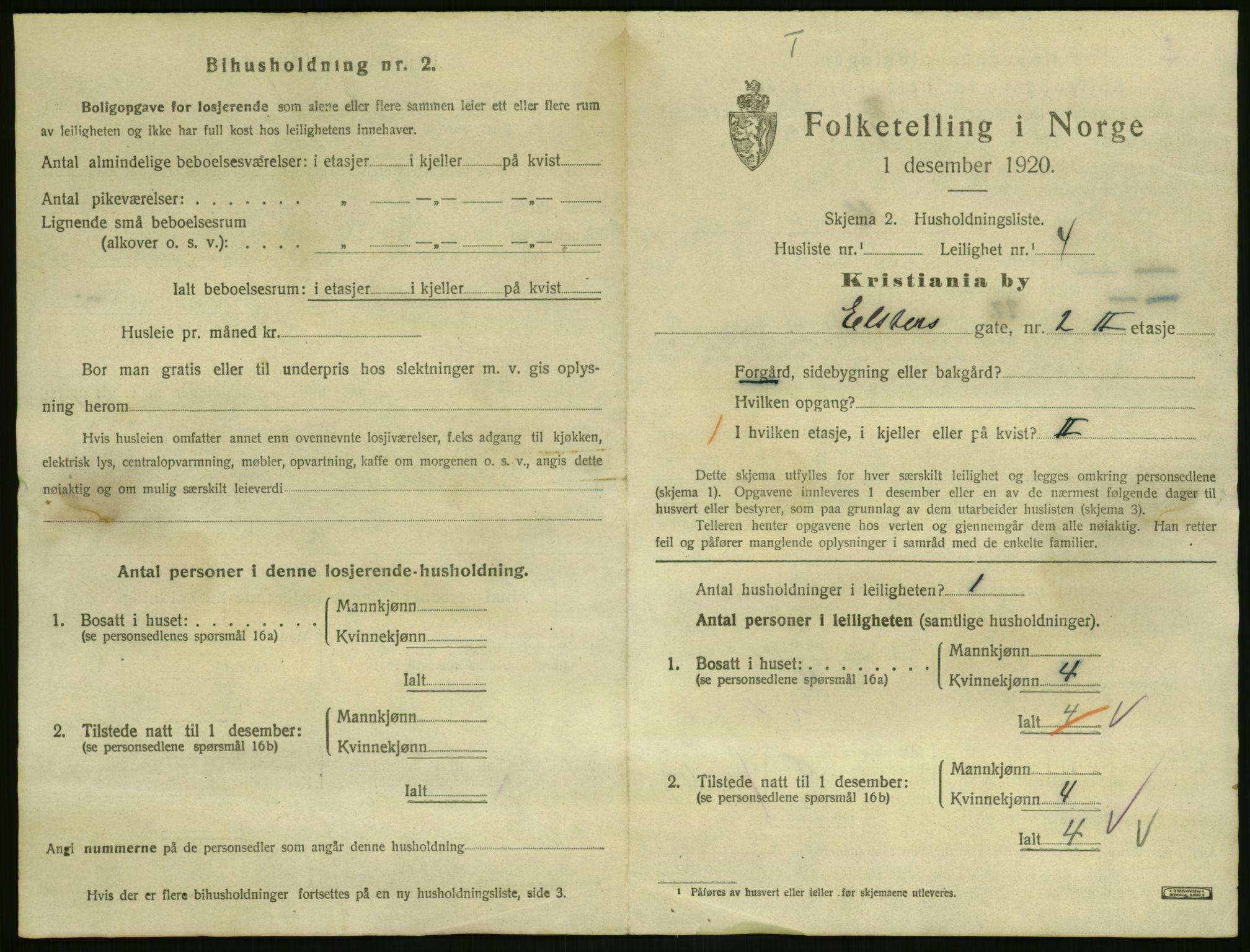 SAO, 1920 census for Kristiania, 1920, p. 19832