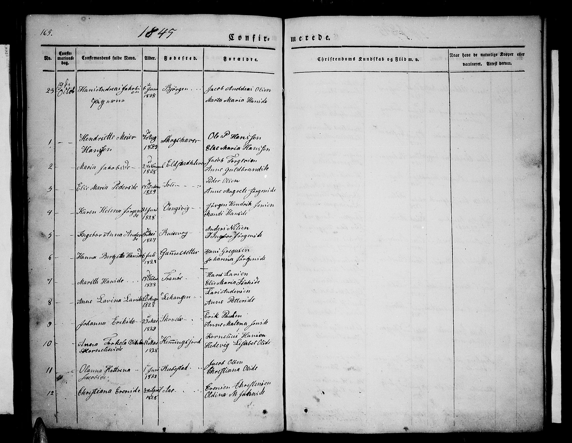 Tranøy sokneprestkontor, AV/SATØ-S-1313/I/Ia/Iab/L0001klokker: Parish register (copy) no. 1, 1835-1853, p. 165