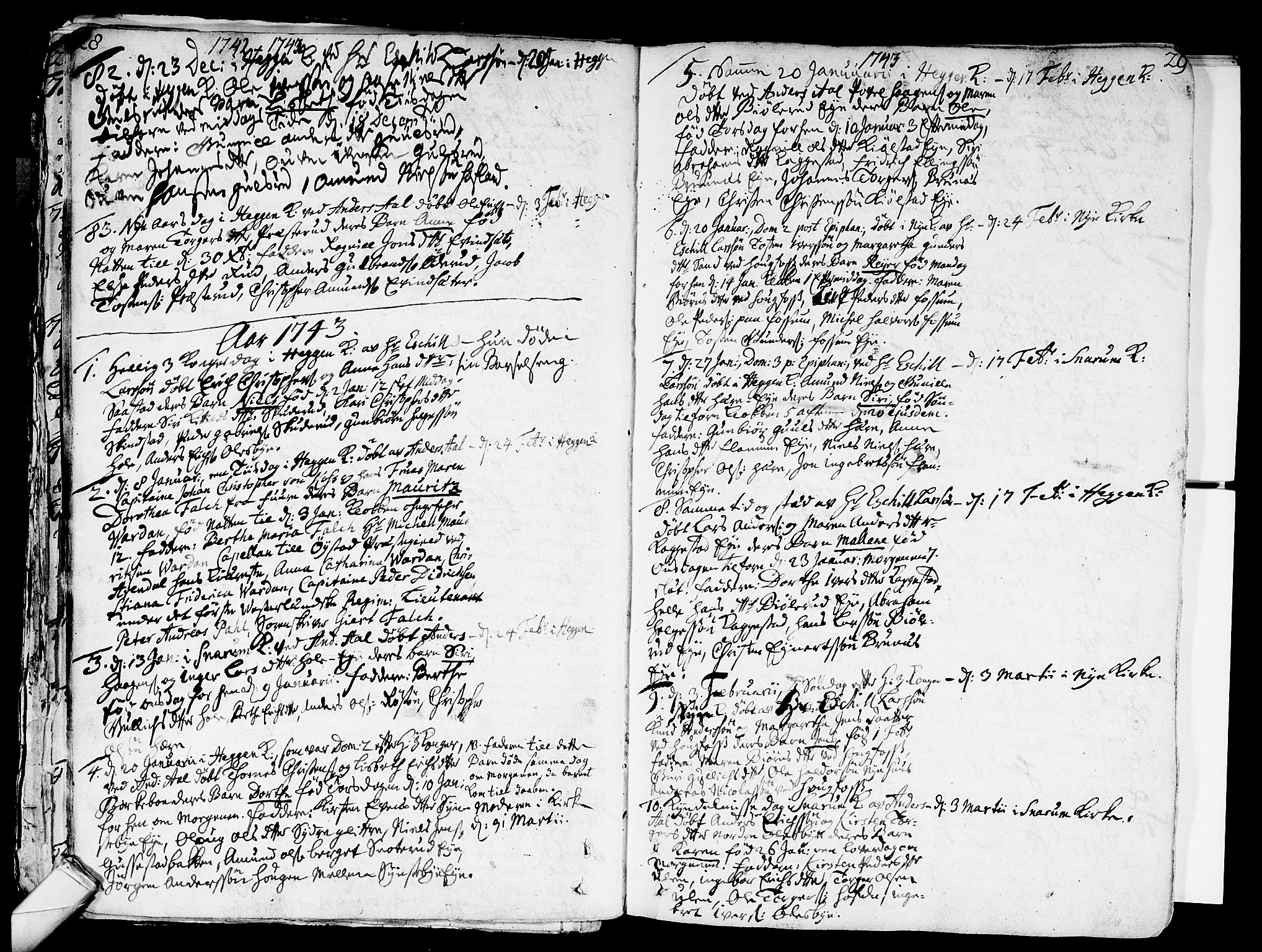 Modum kirkebøker, AV/SAKO-A-234/F/Fa/L0002: Parish register (official) no. 2, 1741-1782, p. 28-29