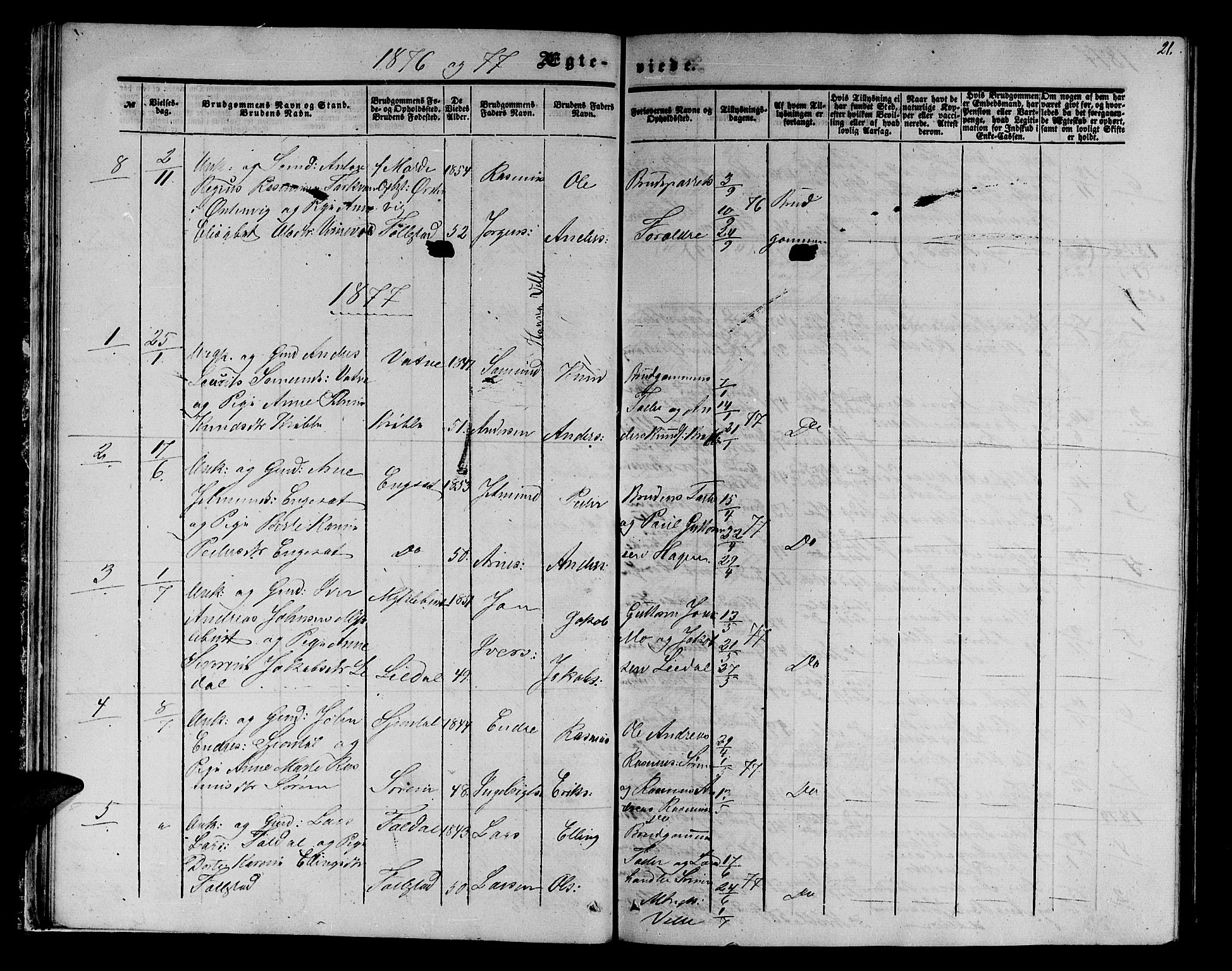 Ministerialprotokoller, klokkerbøker og fødselsregistre - Møre og Romsdal, AV/SAT-A-1454/513/L0188: Parish register (copy) no. 513C02, 1865-1882, p. 21