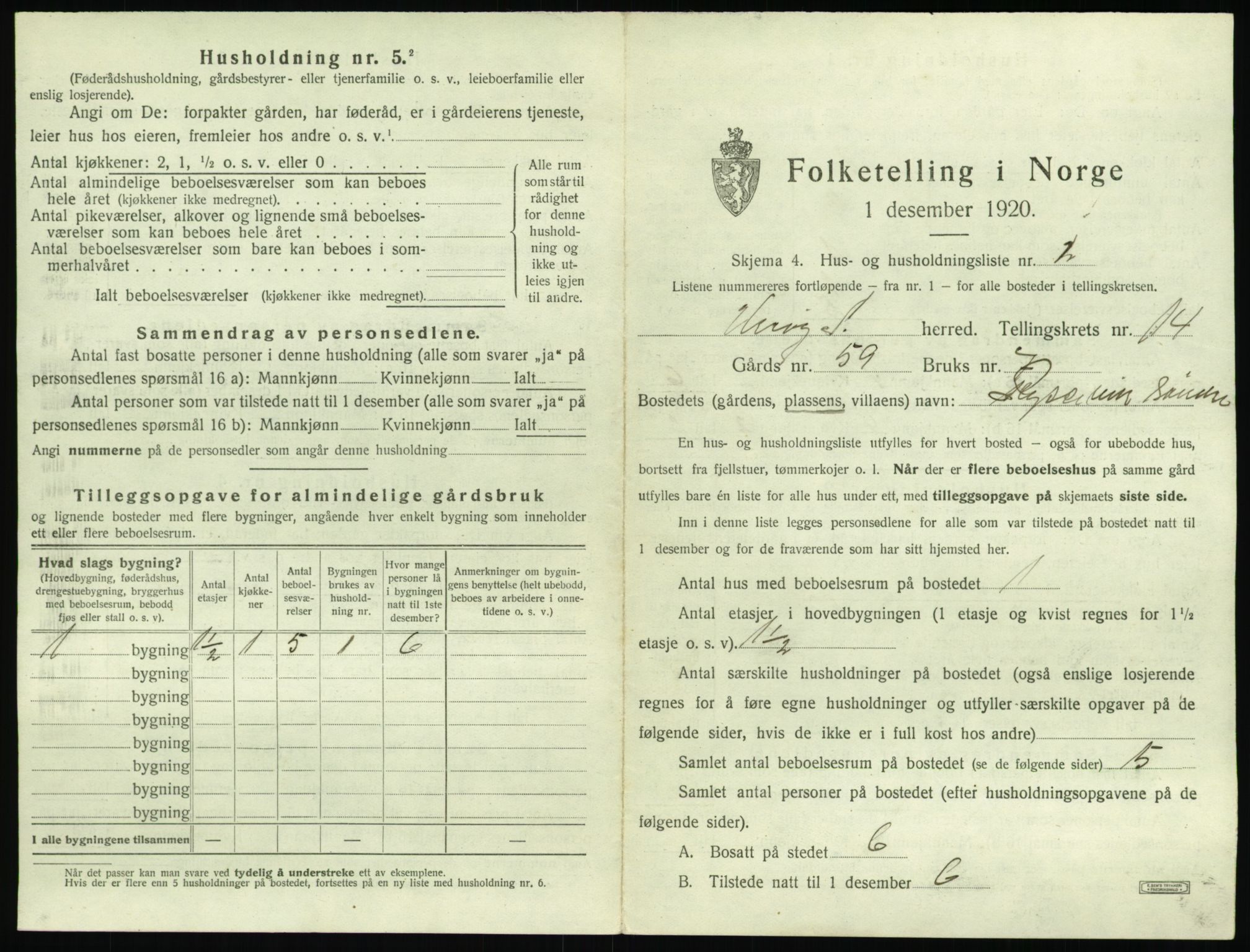 SAT, 1920 census for Herøy (MR), 1920, p. 1099