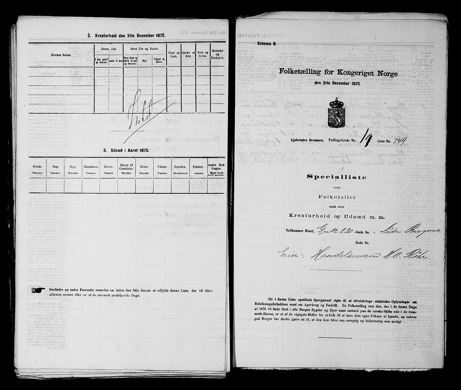 SAKO, 1875 census for 0602 Drammen, 1875, p. 2072