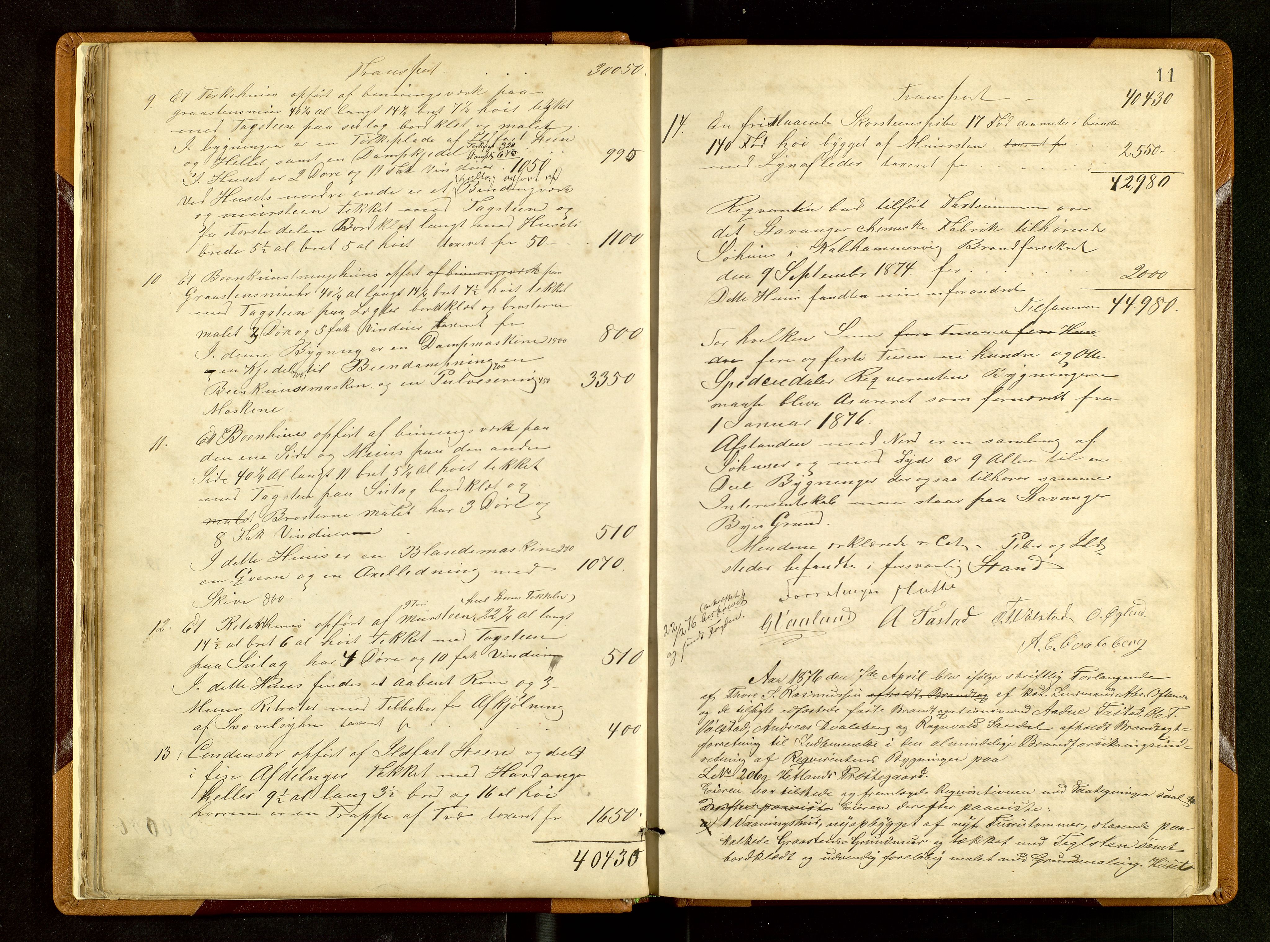 Hetland lensmannskontor, AV/SAST-A-100101/Goa/L0002: "Brandtaxationsprotokol", 1874-1888, p. 10b-11a