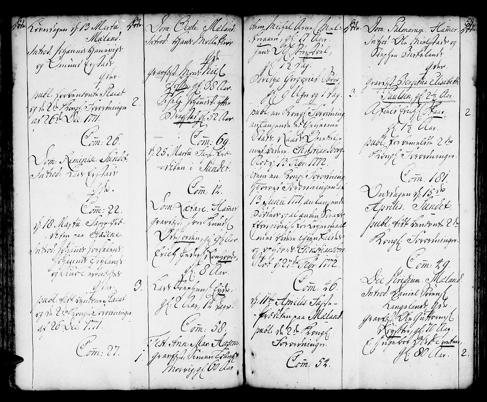 Hamre sokneprestembete, AV/SAB-A-75501/H/Ha/Haa/Haaa/L0007: Parish register (official) no. A 7, 1762-1777, p. 53