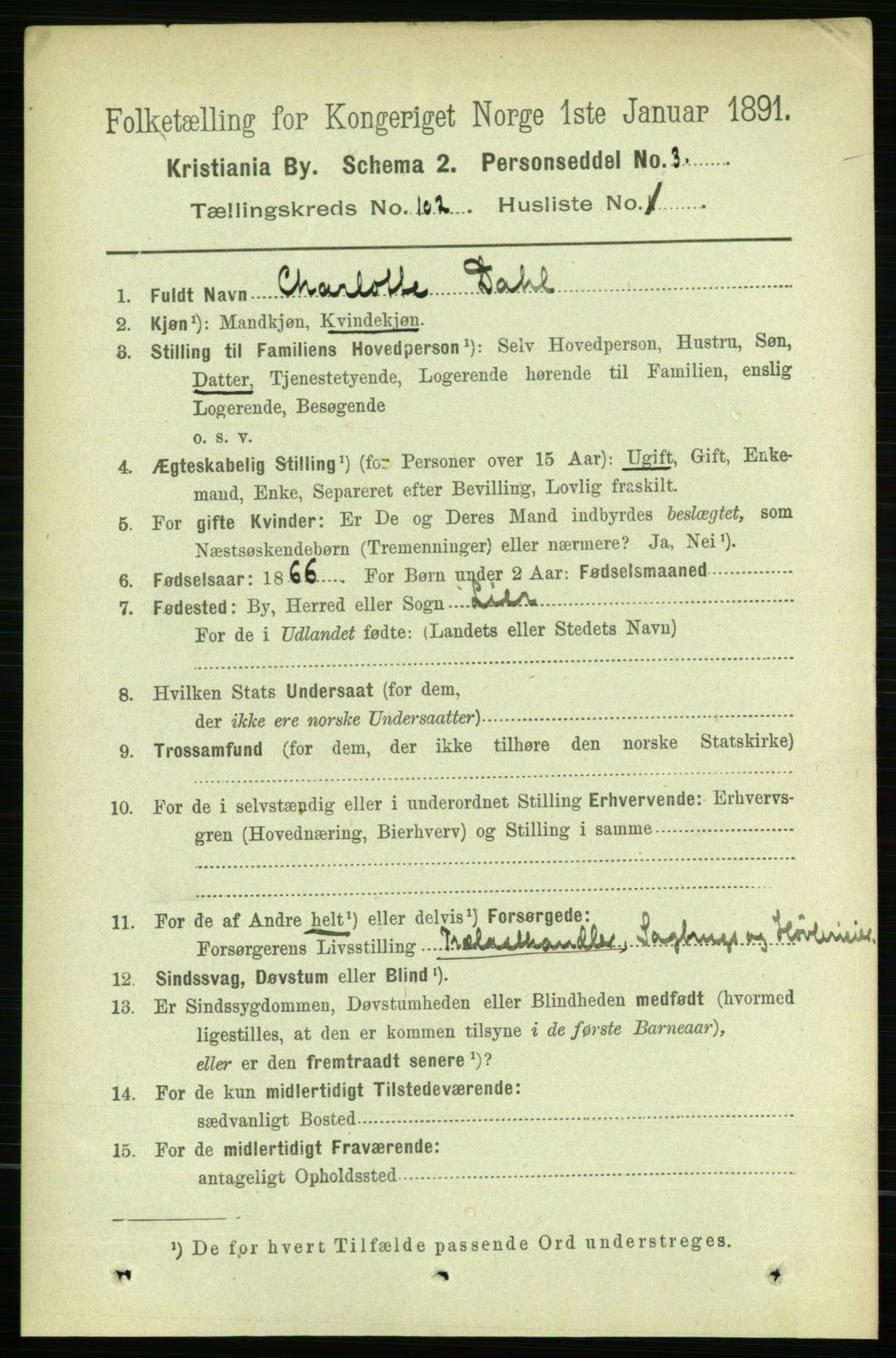 RA, 1891 census for 0301 Kristiania, 1891, p. 50622