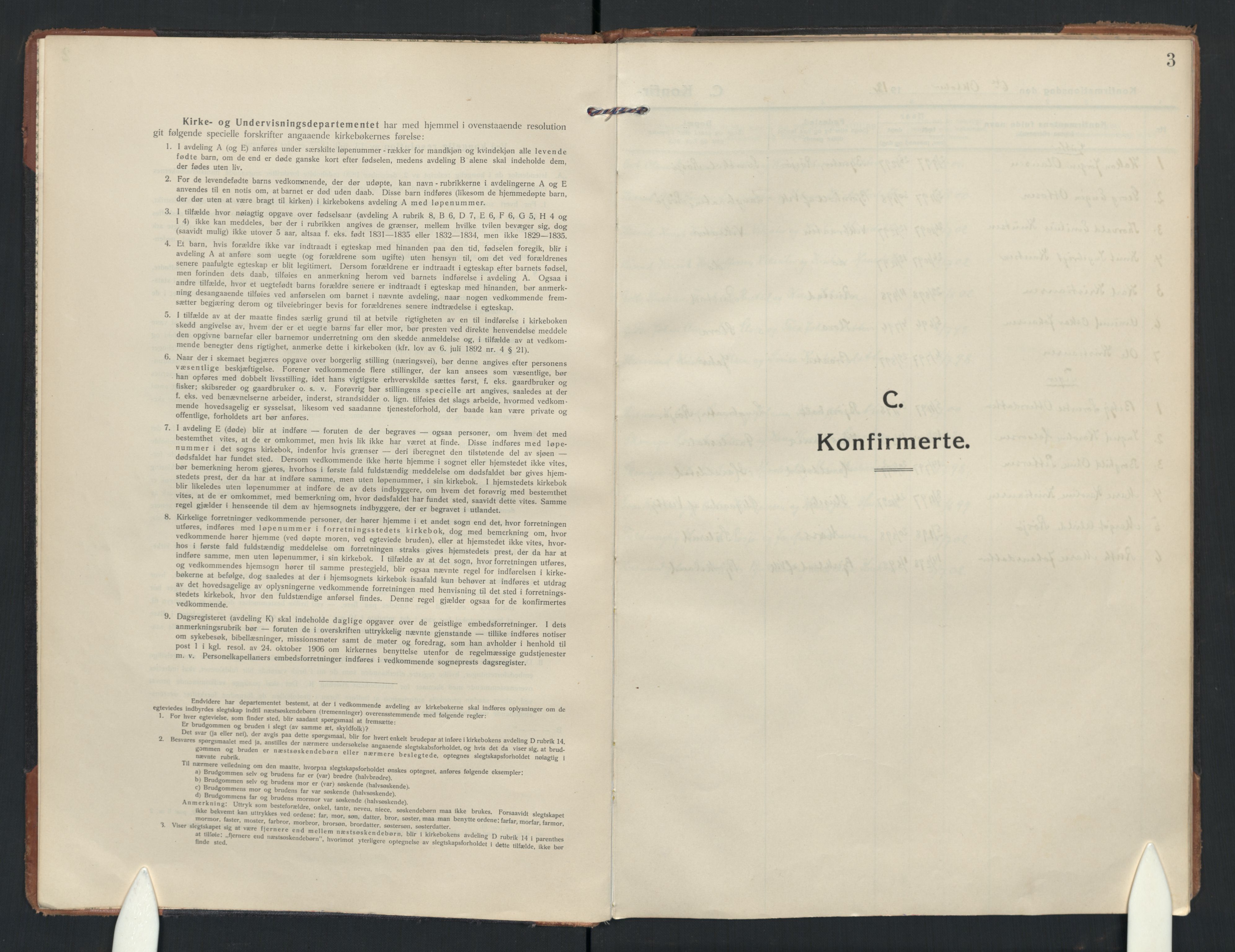 Enebakk prestekontor Kirkebøker, SAO/A-10171c/F/Fb/L0004: Parish register (official) no. II 4, 1912-1958, p. 3