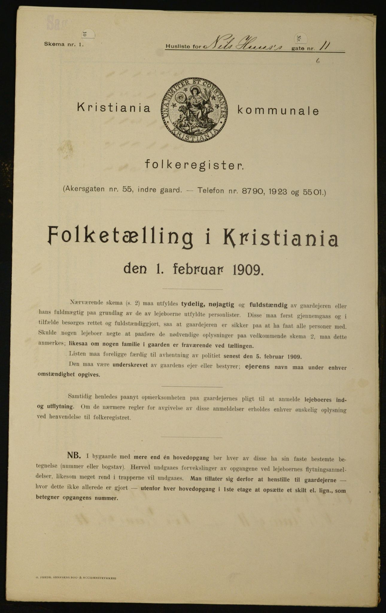 OBA, Municipal Census 1909 for Kristiania, 1909, p. 64234