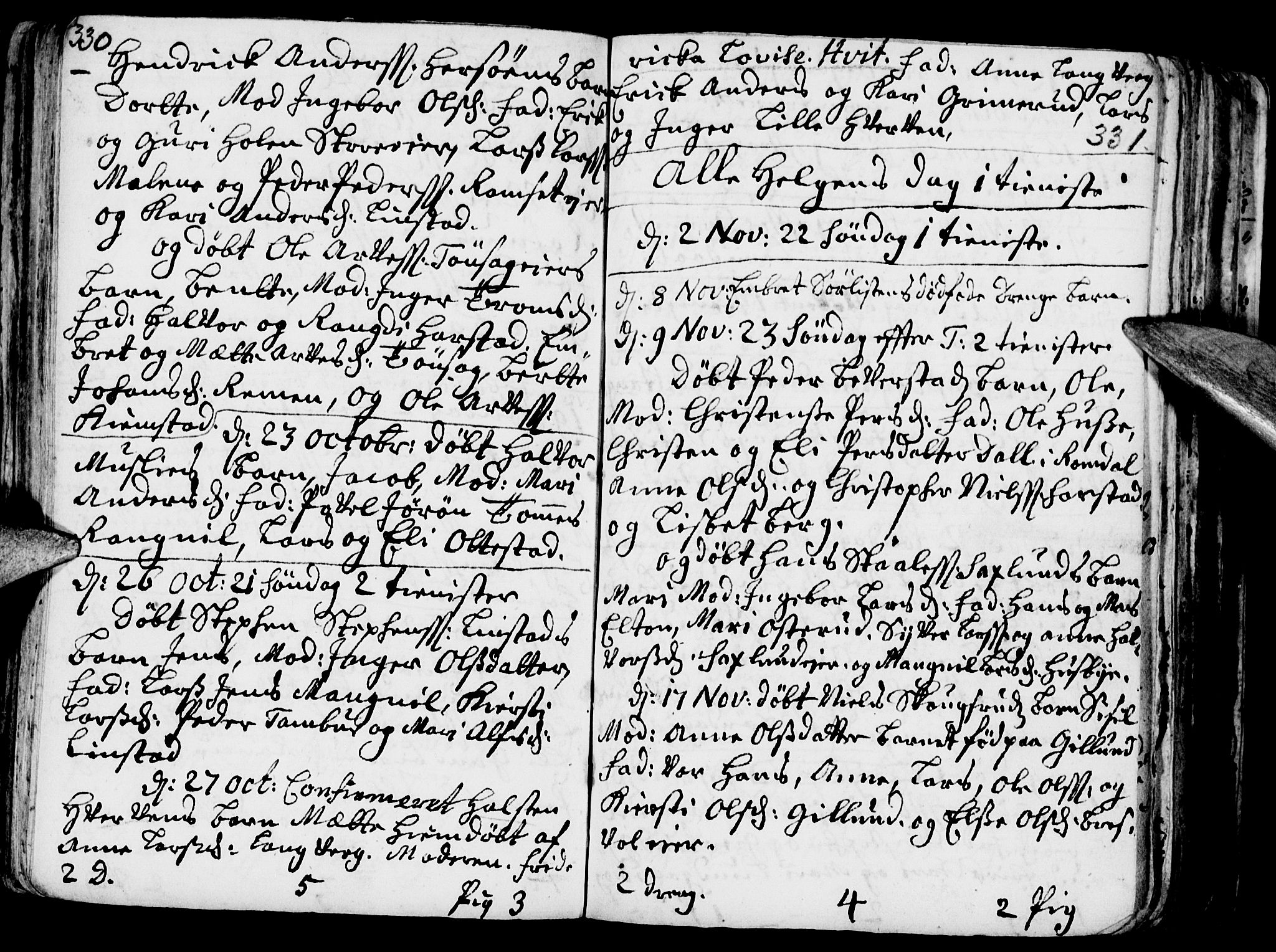 Stange prestekontor, AV/SAH-PREST-002/K/L0002: Parish register (official) no. 2, 1724-1740, p. 330-331