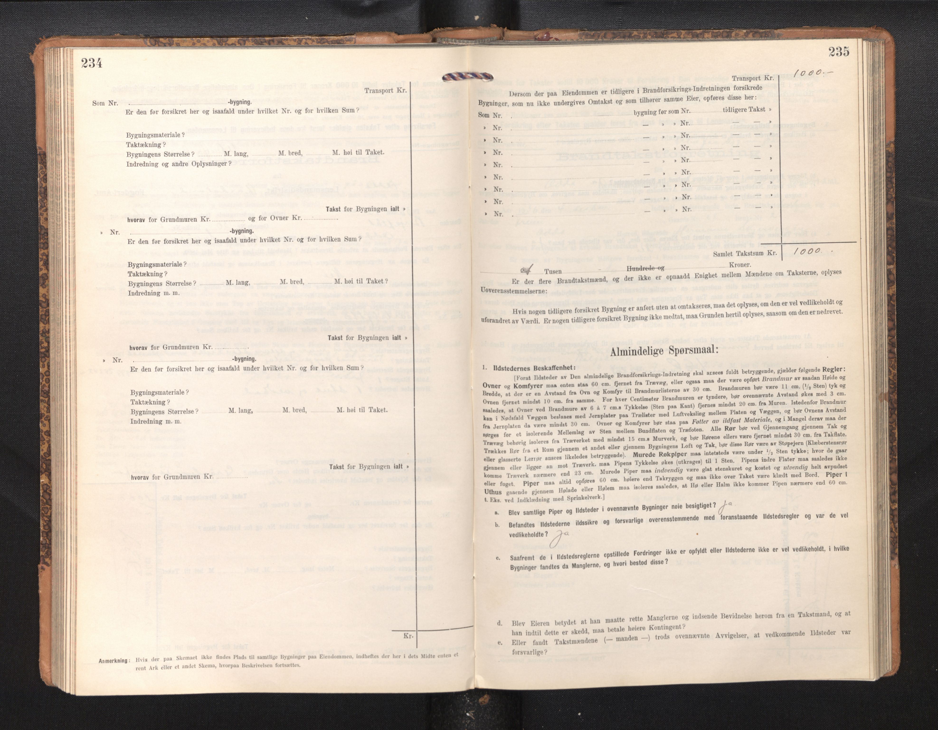 Lensmannen i Odda, AV/SAB-A-34001/0012/L0003: Branntakstprotokoll, skjematakst, 1916-1948, p. 234-235