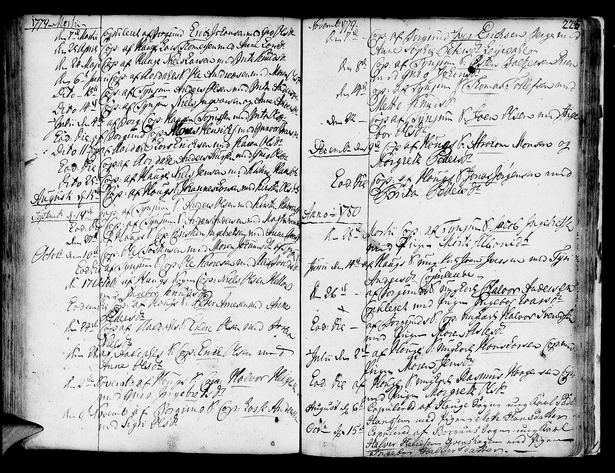 Lærdal sokneprestembete, AV/SAB-A-81201: Parish register (official) no. A 2, 1752-1782, p. 223