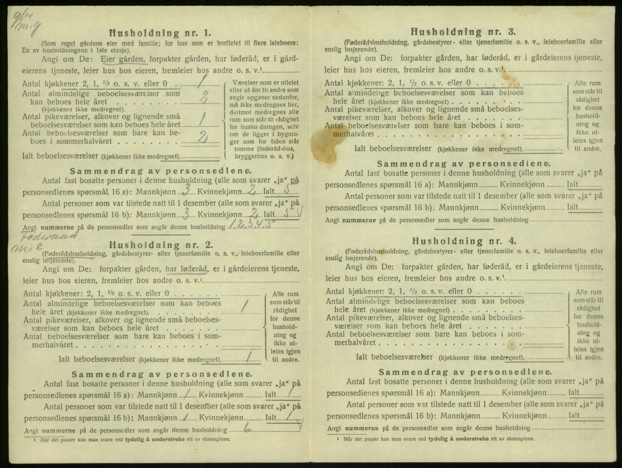 SAB, 1920 census for Masfjorden, 1920, p. 593