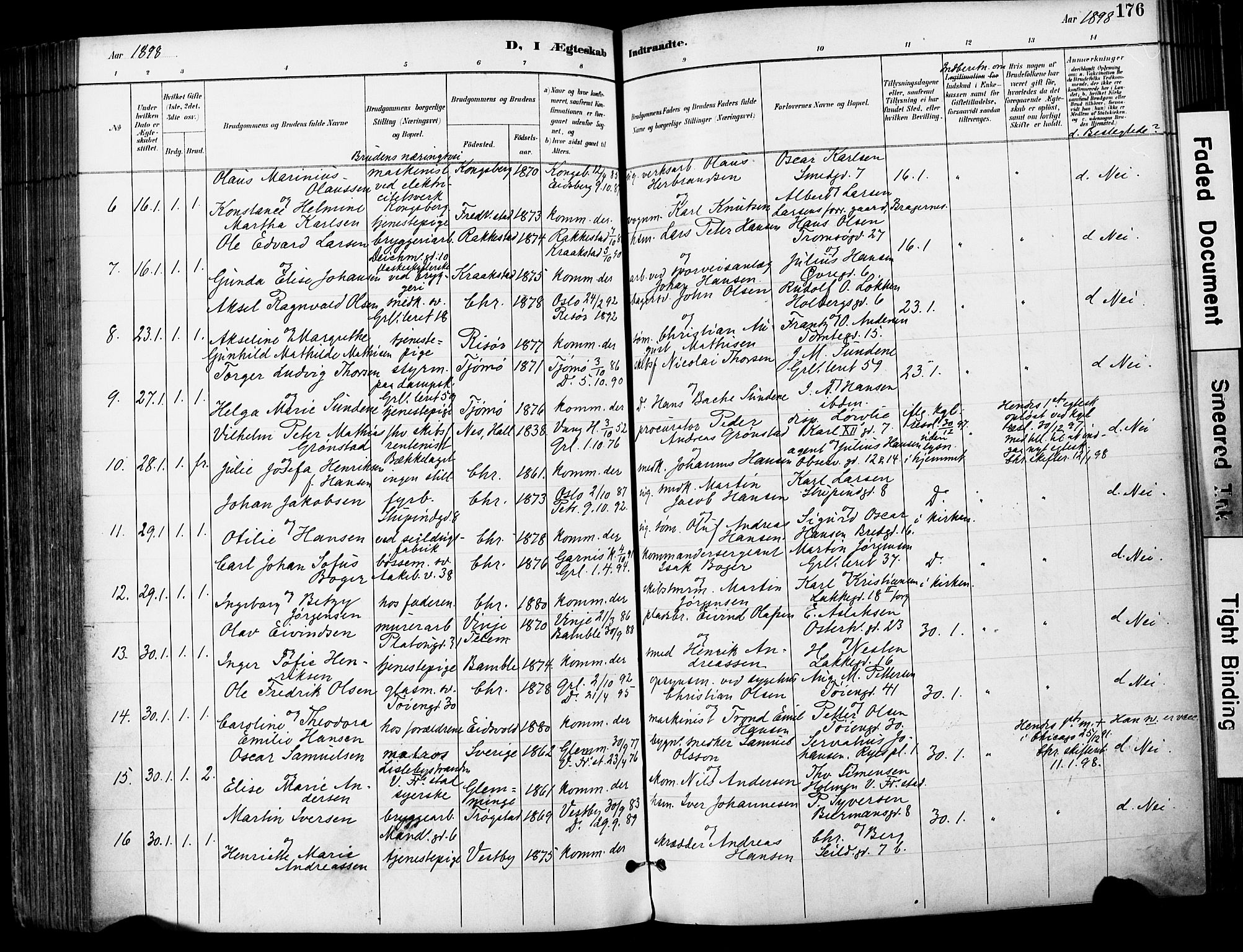 Grønland prestekontor Kirkebøker, AV/SAO-A-10848/F/Fa/L0013: Parish register (official) no. 13, 1887-1906, p. 176