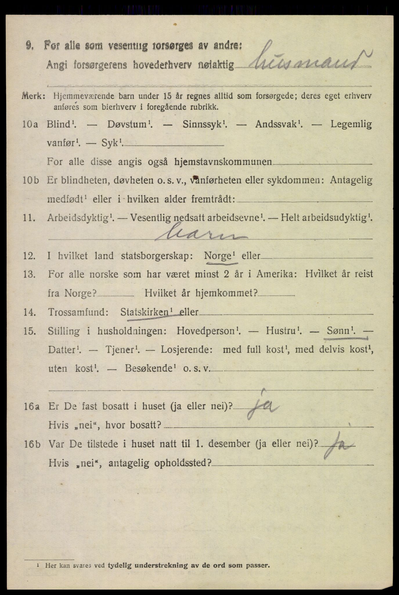 SAH, 1920 census for Vardal, 1920, p. 3384