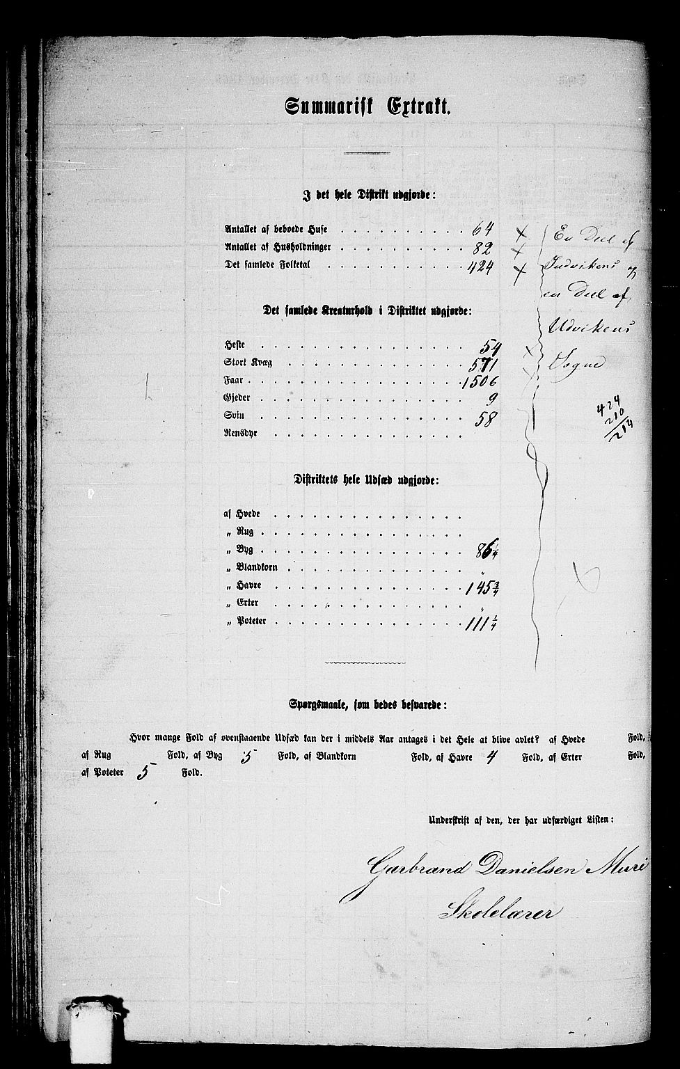 RA, 1865 census for Innvik, 1865, p. 81