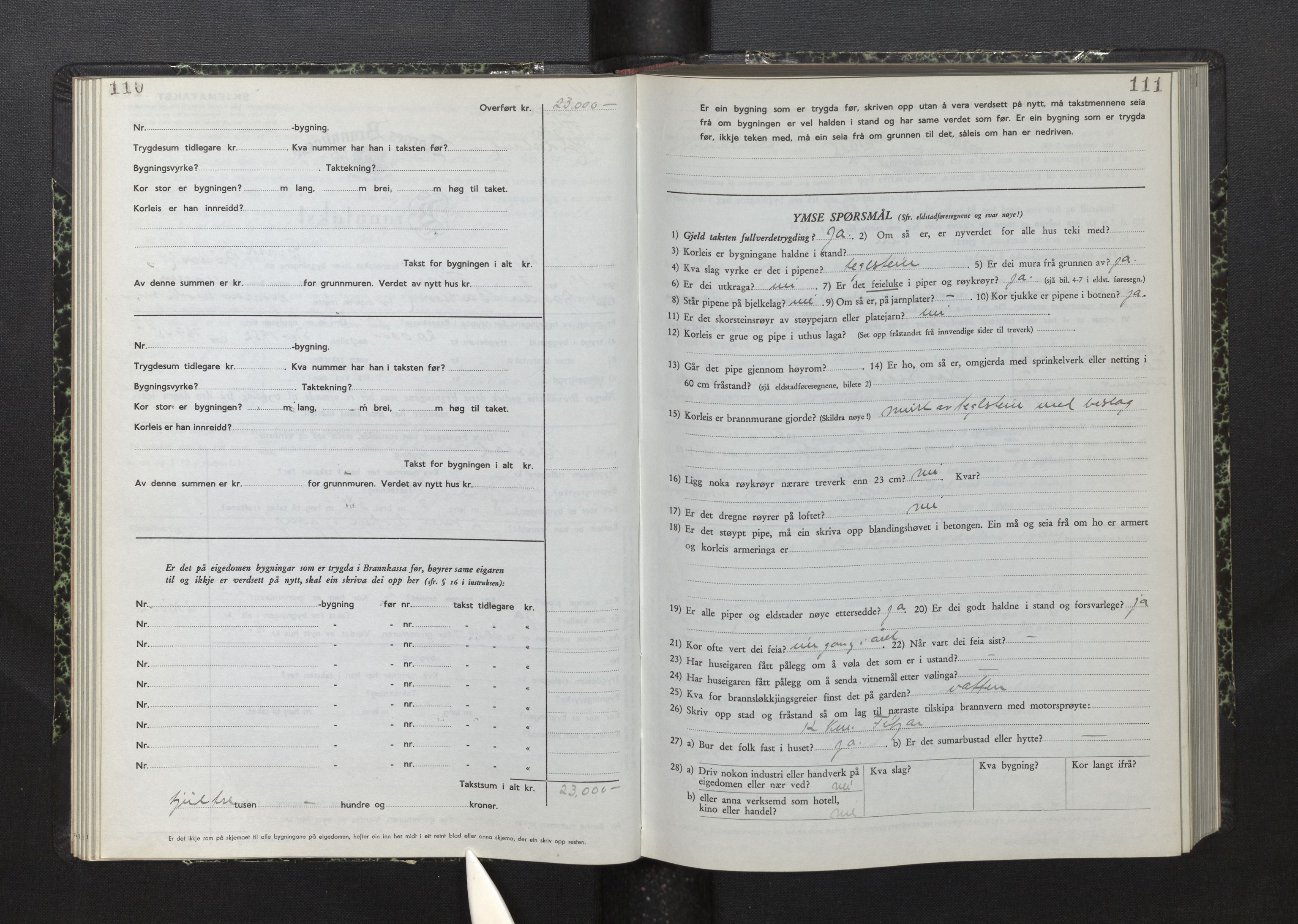 Lensmannen i Fitjar, AV/SAB-A-32001/0012/L0001b: Branntakstprotokoll, skjematakst, 1949-1955, p. 110-111