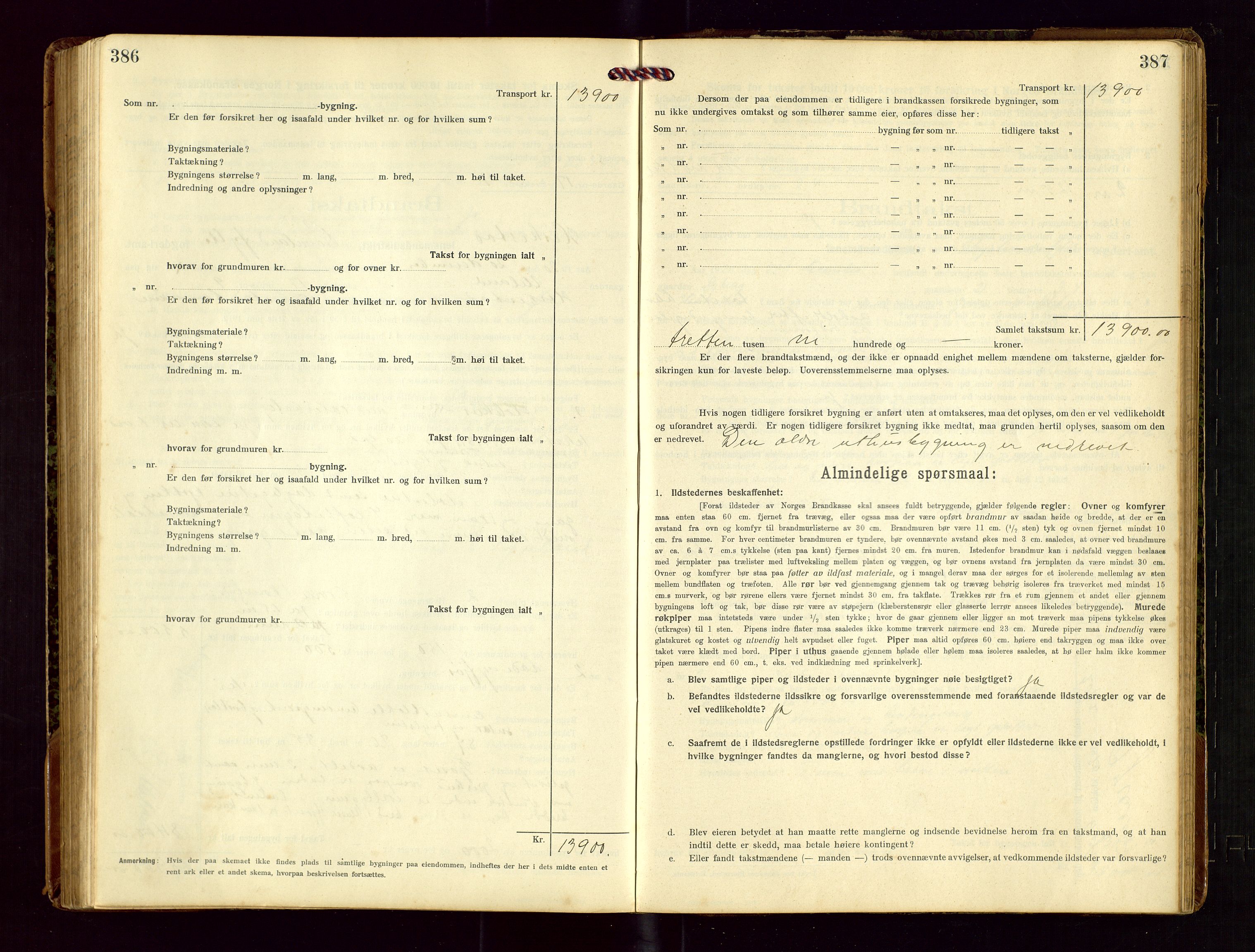 Heskestad lensmannskontor, AV/SAST-A-100304/Gob/L0002: "Brandtakstprotokol", 1915-1922, p. 386-387