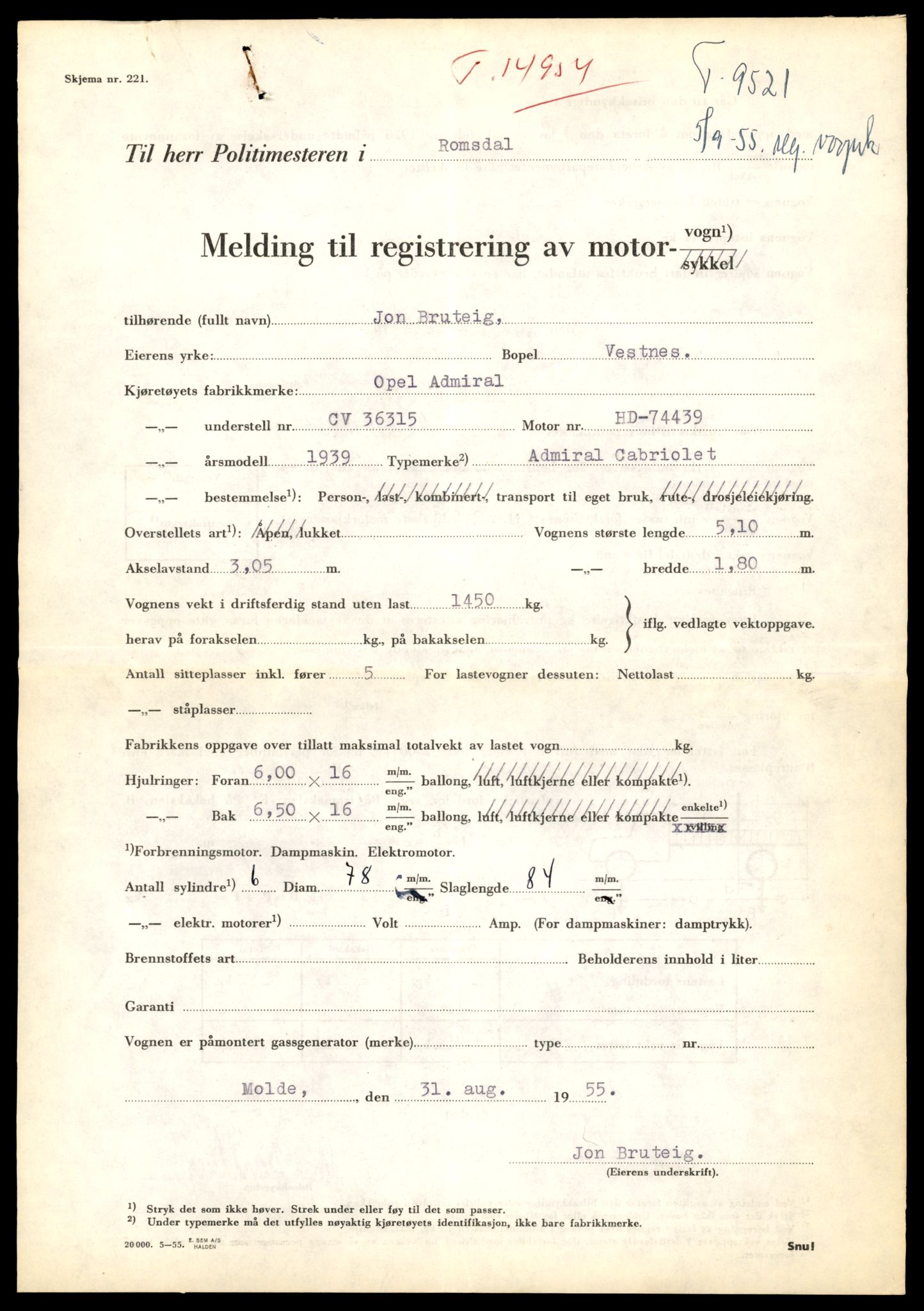Møre og Romsdal vegkontor - Ålesund trafikkstasjon, AV/SAT-A-4099/F/Fe/L0049: Registreringskort for kjøretøy T 14864 - T 18613, 1927-1998, p. 2083
