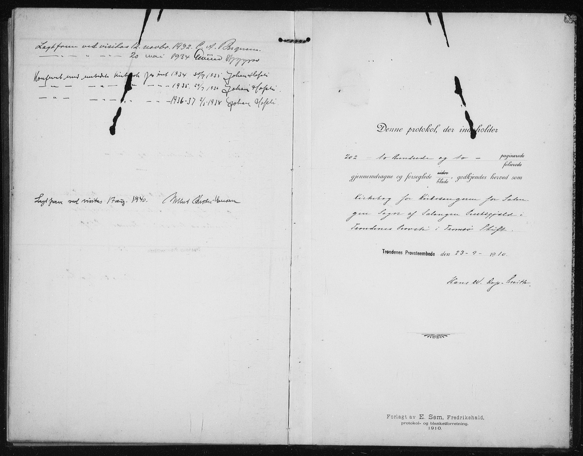 Salangen sokneprestembete, SATØ/S-1324/H/Ha/L0005klokker: Parish register (copy) no. 5, 1918-1937