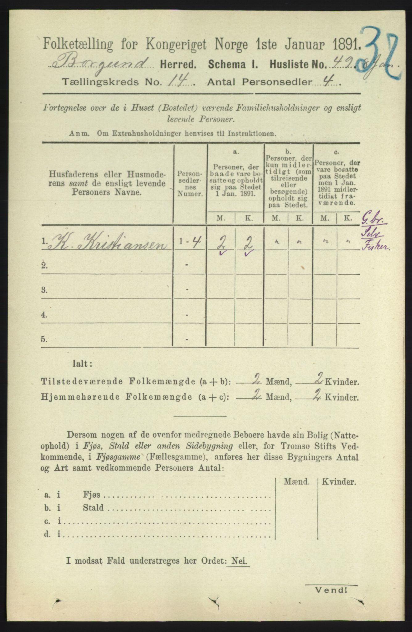 RA, 1891 census for 1531 Borgund, 1891, p. 4070