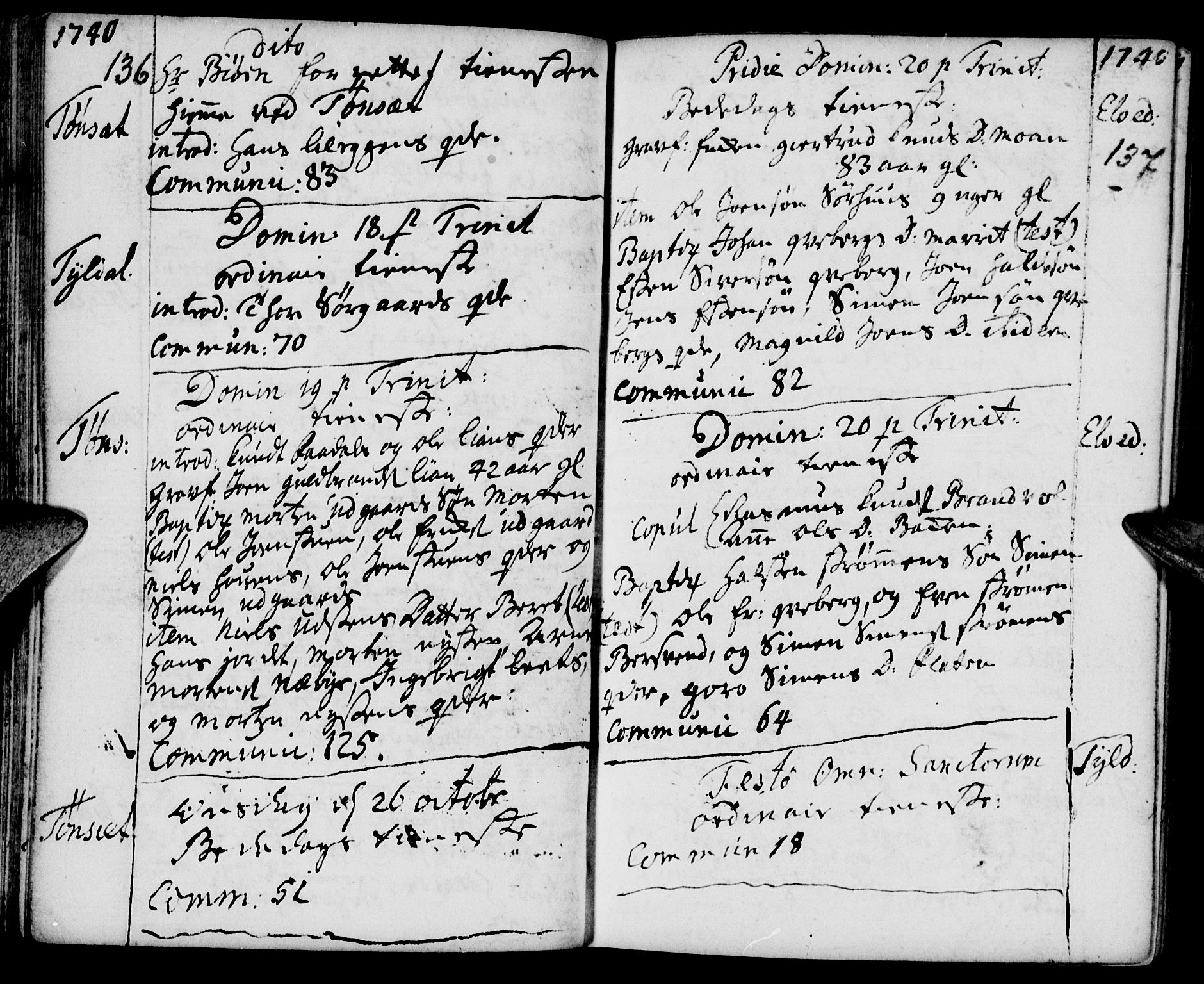 Tynset prestekontor, SAH/PREST-058/H/Ha/Haa/L0002: Parish register (official) no. 2, 1737-1767, p. 136-137