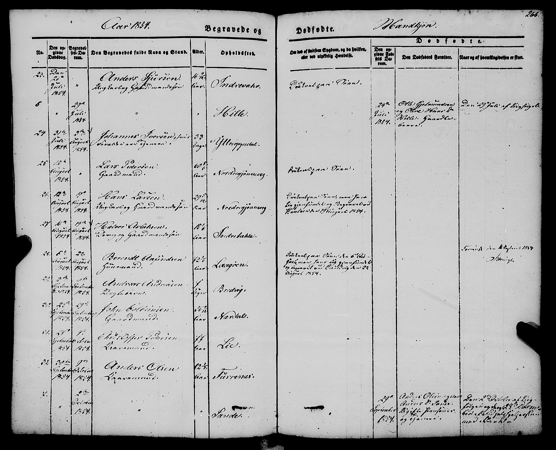 Gulen sokneprestembete, AV/SAB-A-80201/H/Haa/Haaa/L0021: Parish register (official) no. A 21, 1848-1858, p. 266