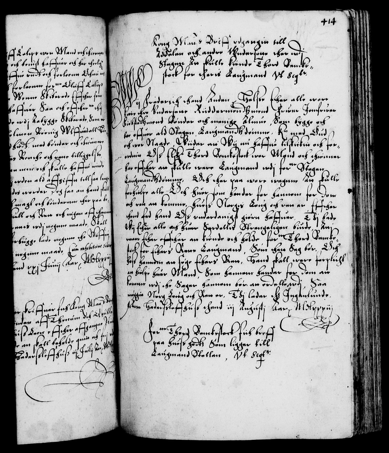Danske Kanselli 1572-1799, AV/RA-EA-3023/F/Fc/Fca/Fcaa/L0001: Norske registre (mikrofilm), 1572-1588, p. 414a