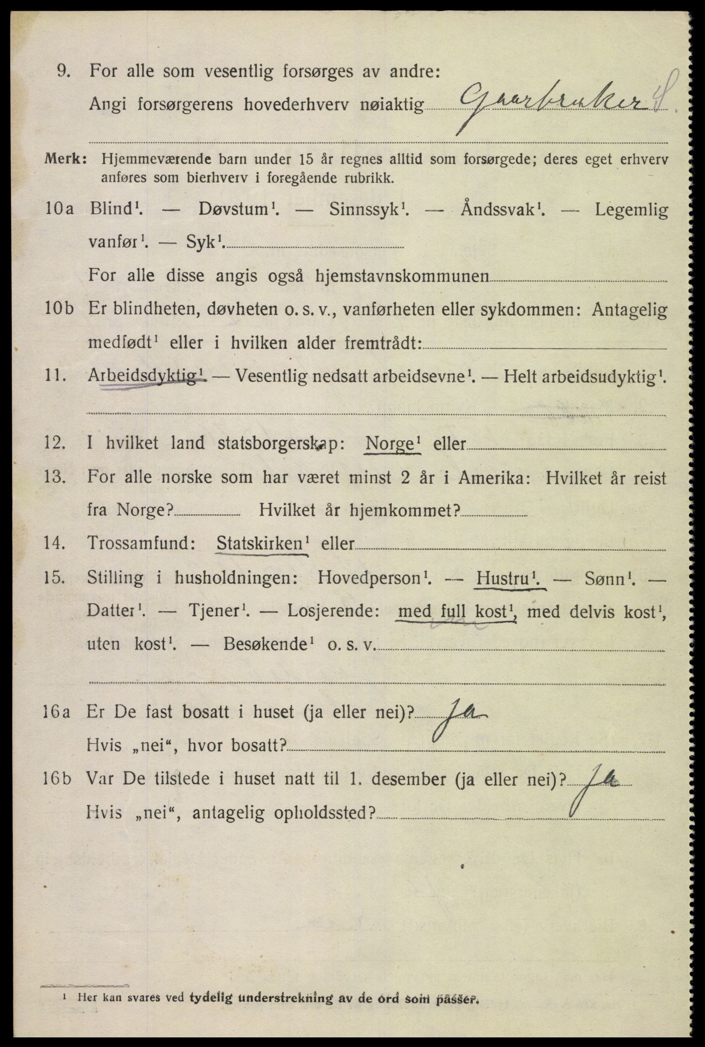 SAK, 1920 census for Konsmo, 1920, p. 1225