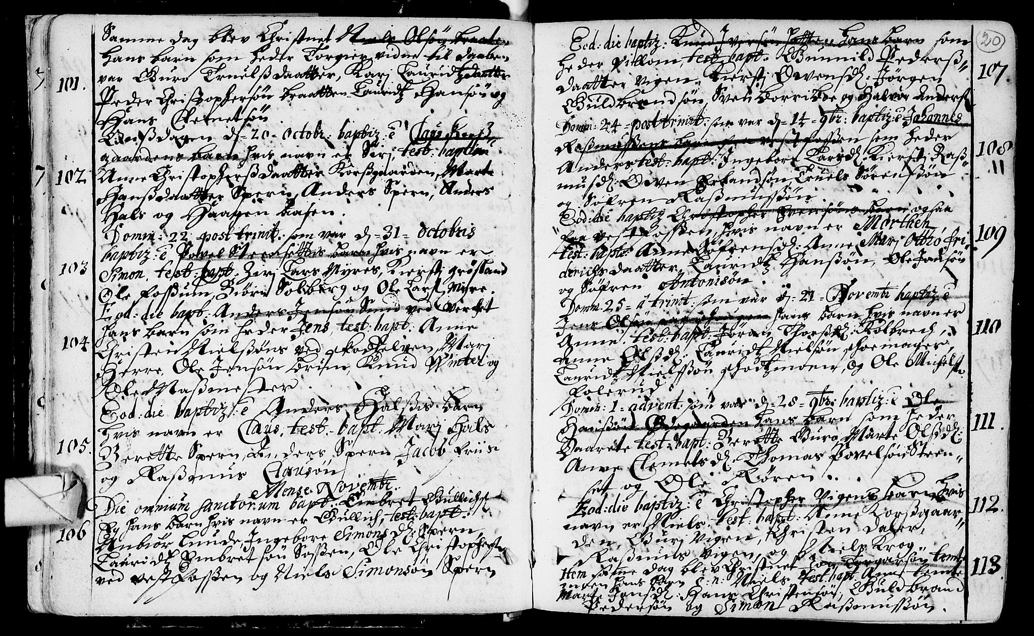 Eiker kirkebøker, AV/SAKO-A-4/F/Fa/L0002: Parish register (official) no. I 2, 1705-1724, p. 20