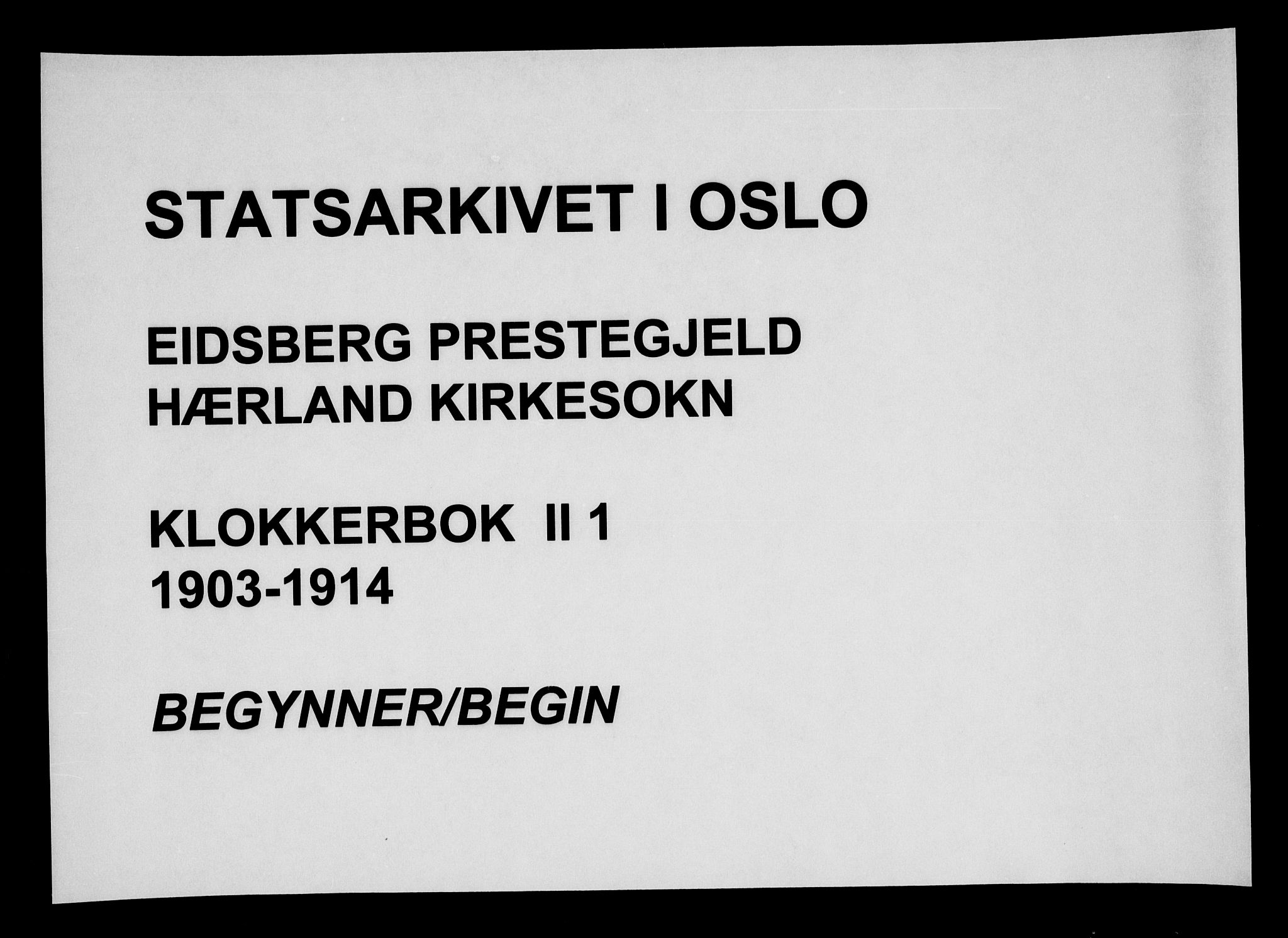 Eidsberg prestekontor Kirkebøker, AV/SAO-A-10905/G/Gb/L0001: Parish register (copy) no. II 1, 1903-1914