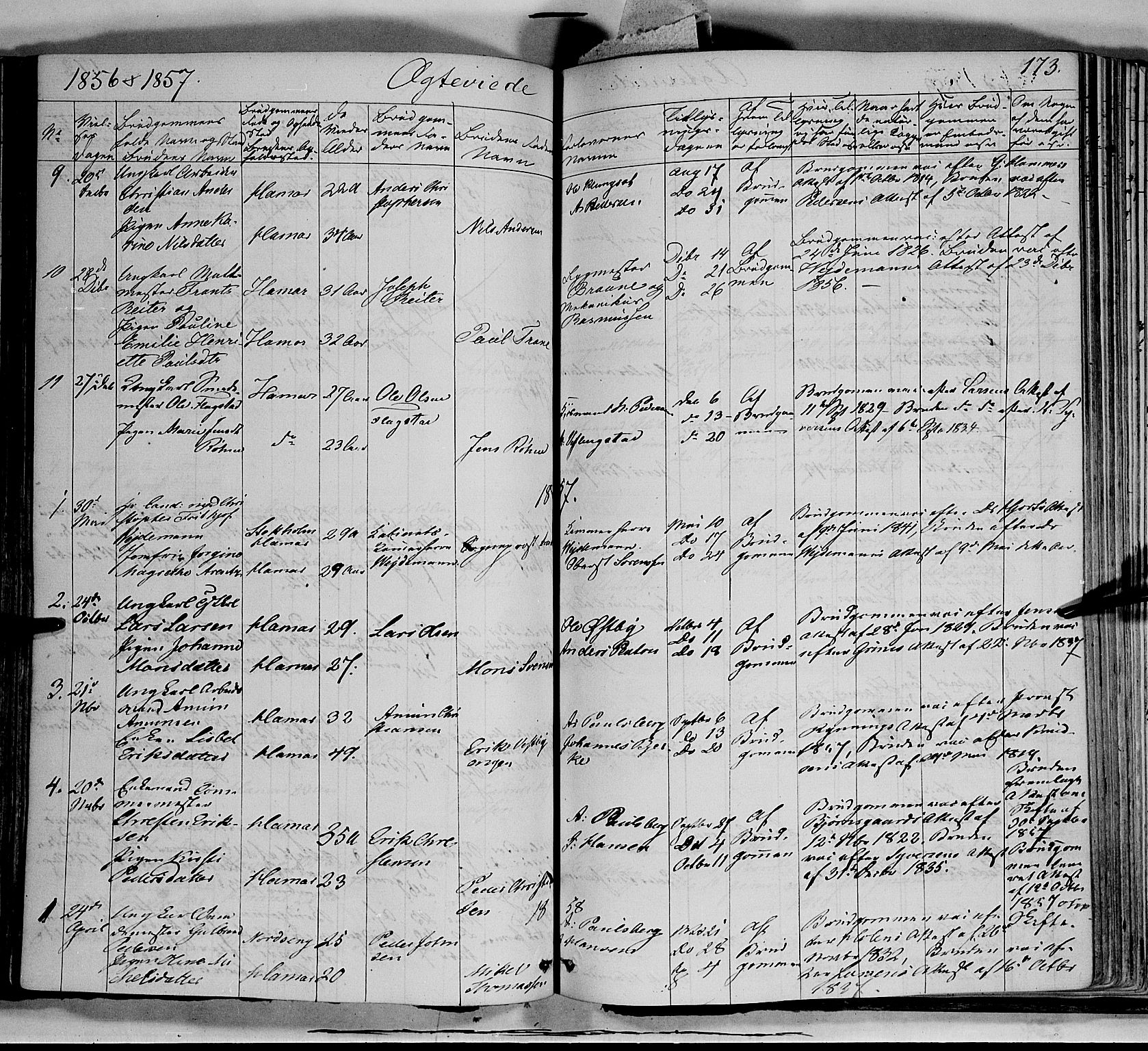 Vang prestekontor, Hedmark, SAH/PREST-008/H/Ha/Haa/L0011: Parish register (official) no. 11, 1852-1877, p. 173