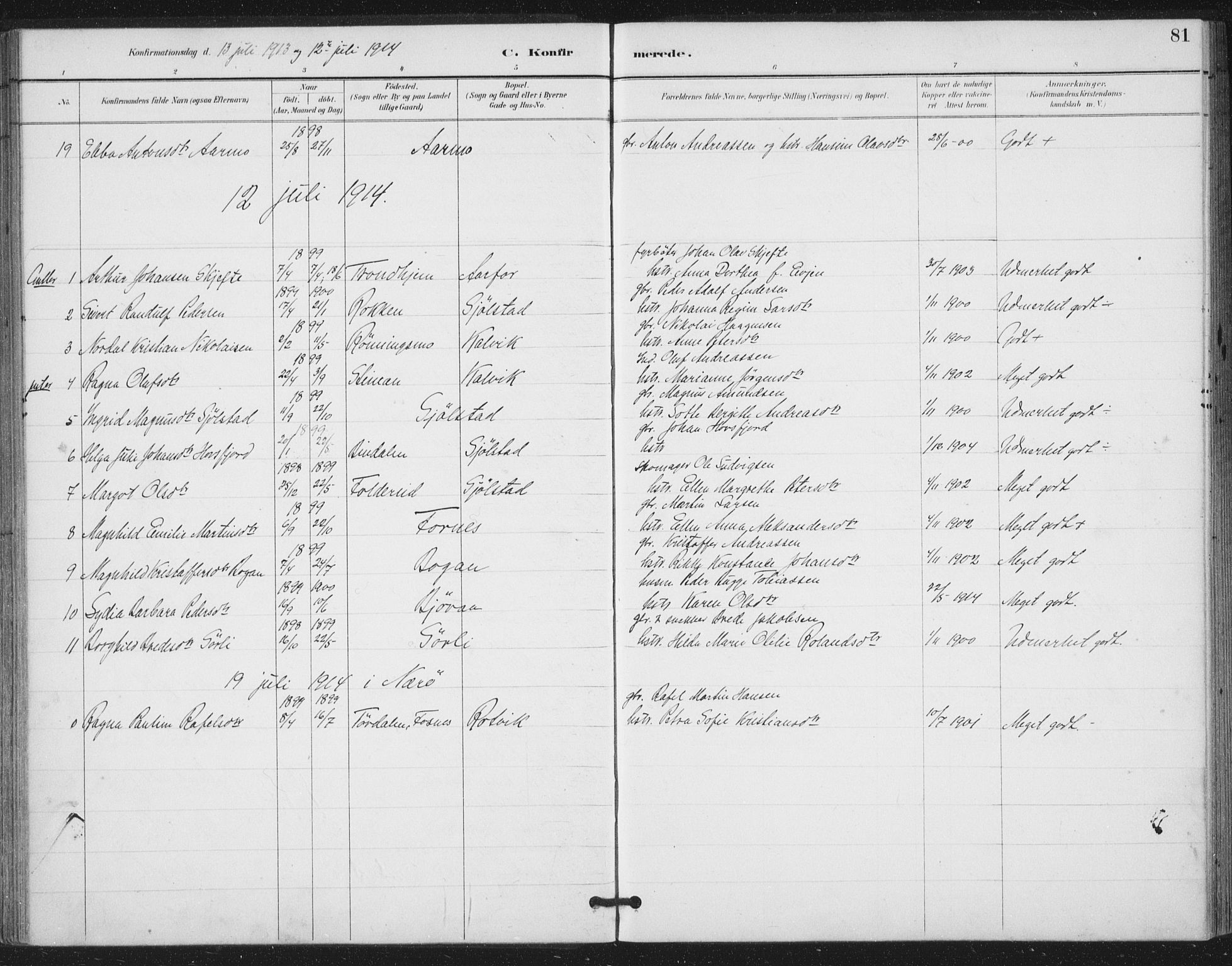 Ministerialprotokoller, klokkerbøker og fødselsregistre - Nord-Trøndelag, SAT/A-1458/783/L0660: Parish register (official) no. 783A02, 1886-1918, p. 81