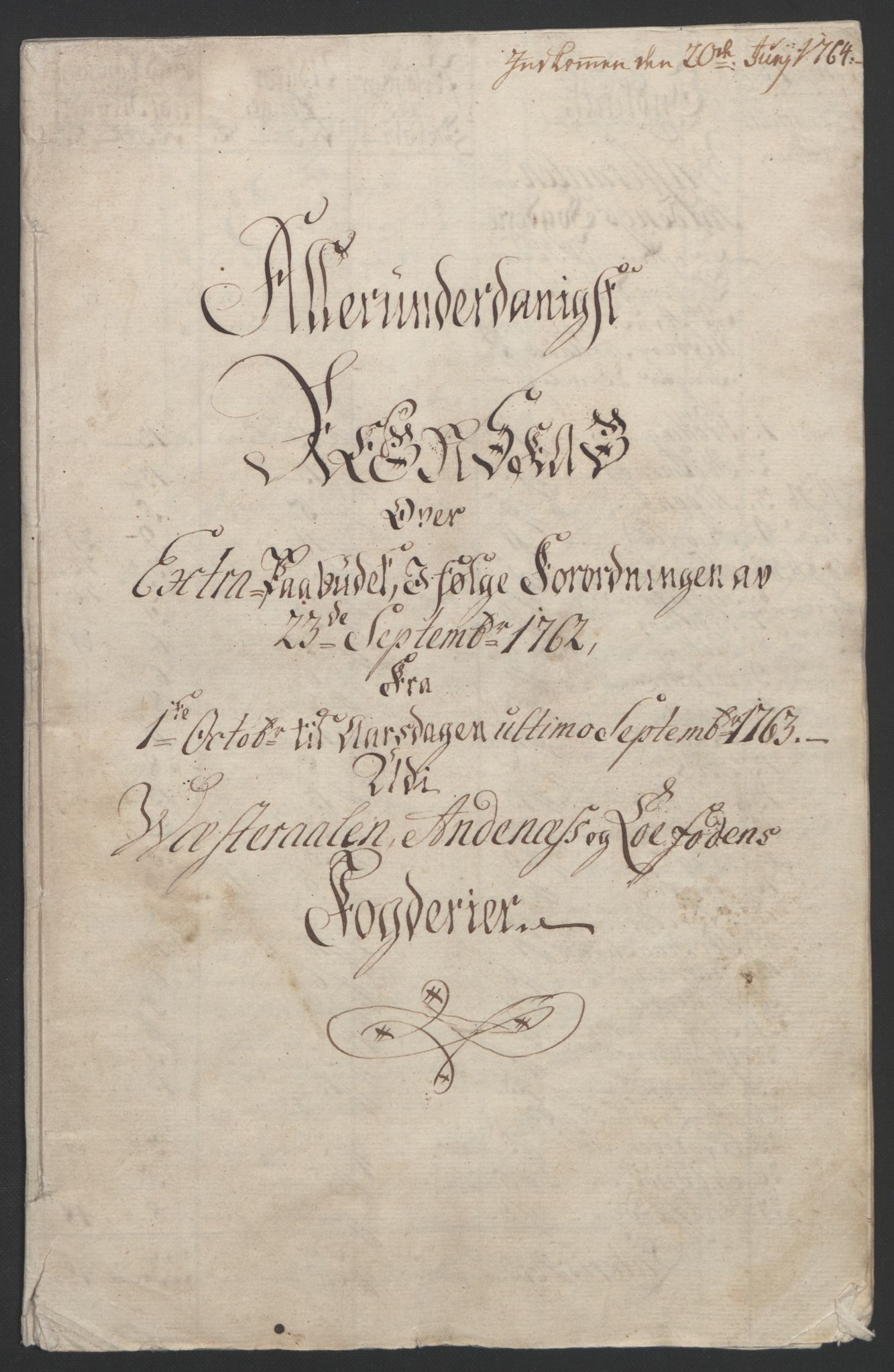 Rentekammeret inntil 1814, Reviderte regnskaper, Fogderegnskap, AV/RA-EA-4092/R67/L4747: Ekstraskatten Vesterålen, Andenes og Lofoten, 1762-1766, p. 5