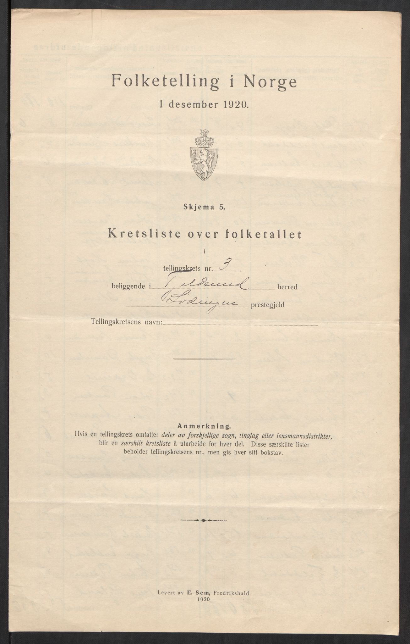 SAT, 1920 census for Tjeldsund, 1920, p. 14