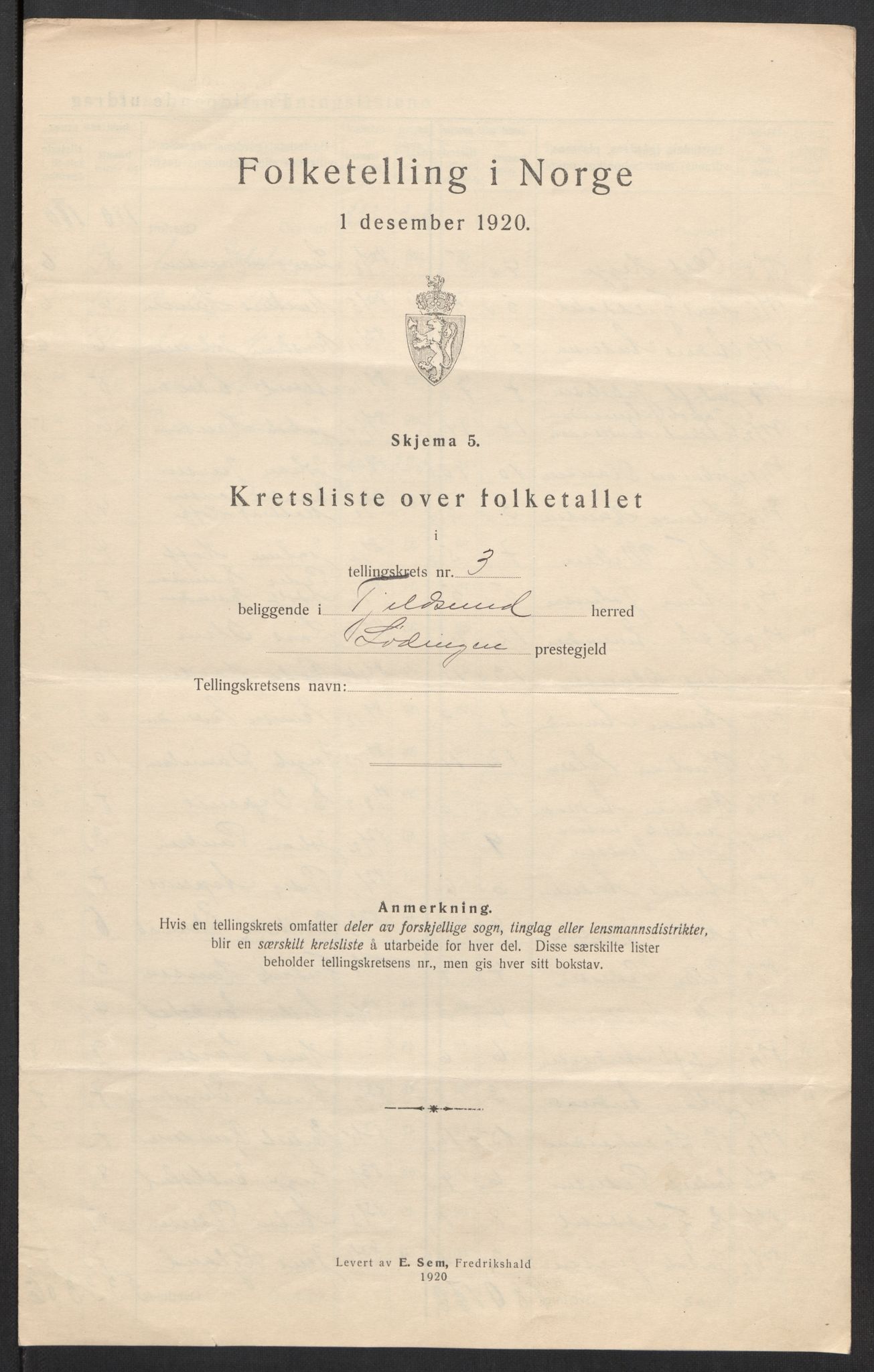 SAT, 1920 census for Tjeldsund, 1920, p. 14