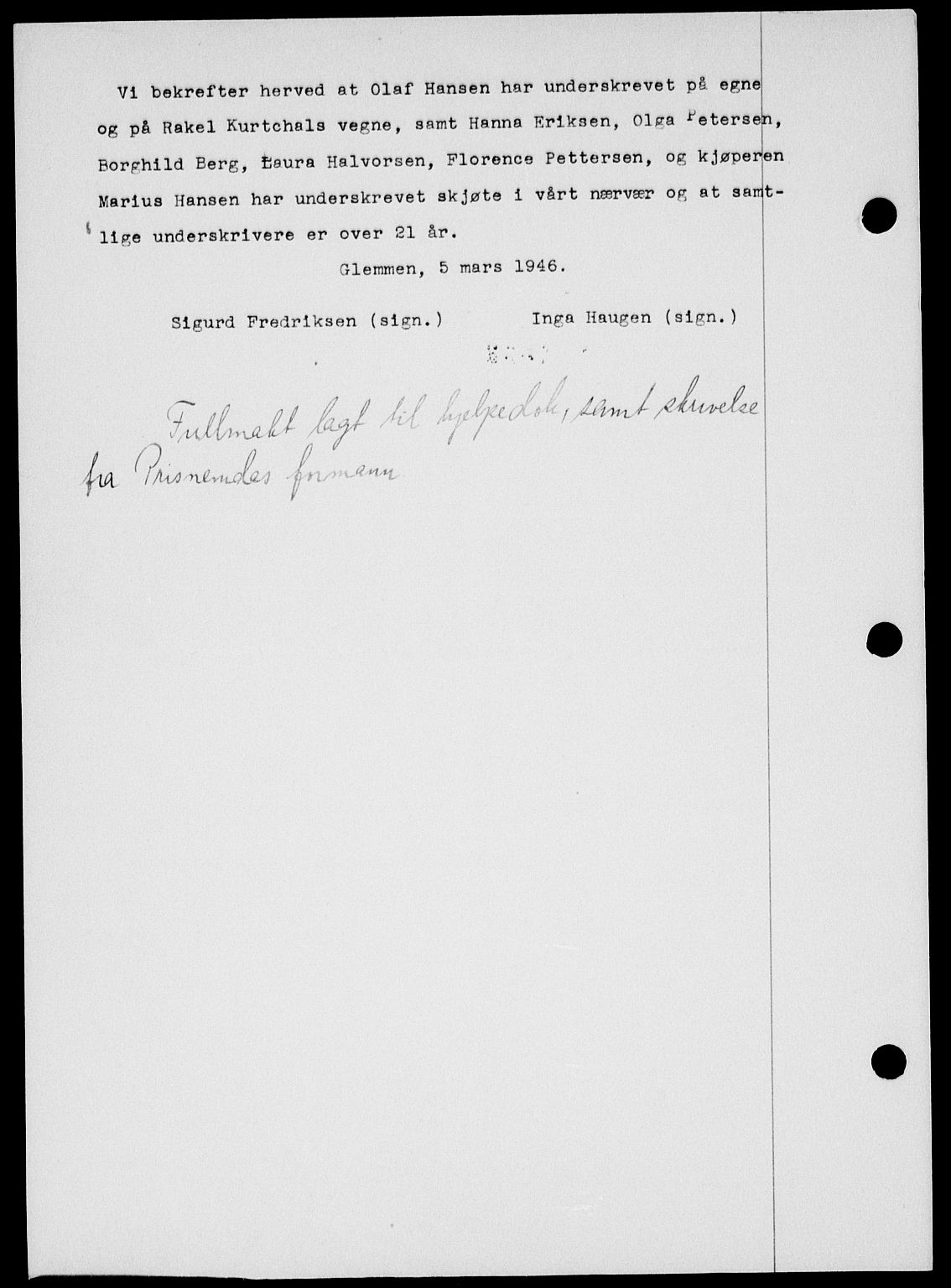 Onsøy sorenskriveri, SAO/A-10474/G/Ga/Gab/L0015: Mortgage book no. II A-15, 1945-1946, Diary no: : 480/1946