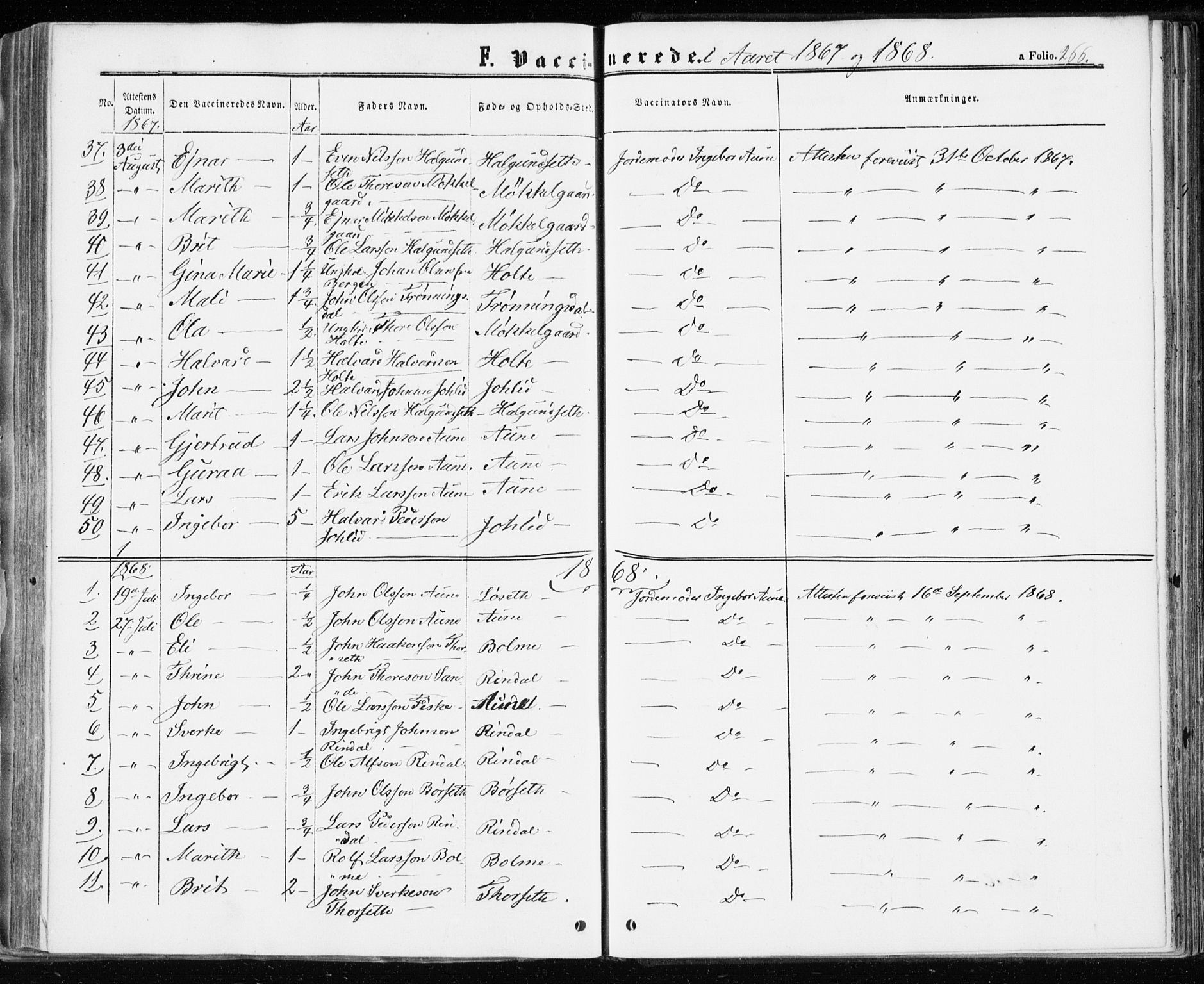 Ministerialprotokoller, klokkerbøker og fødselsregistre - Møre og Romsdal, AV/SAT-A-1454/598/L1067: Parish register (official) no. 598A01, 1858-1871, p. 266