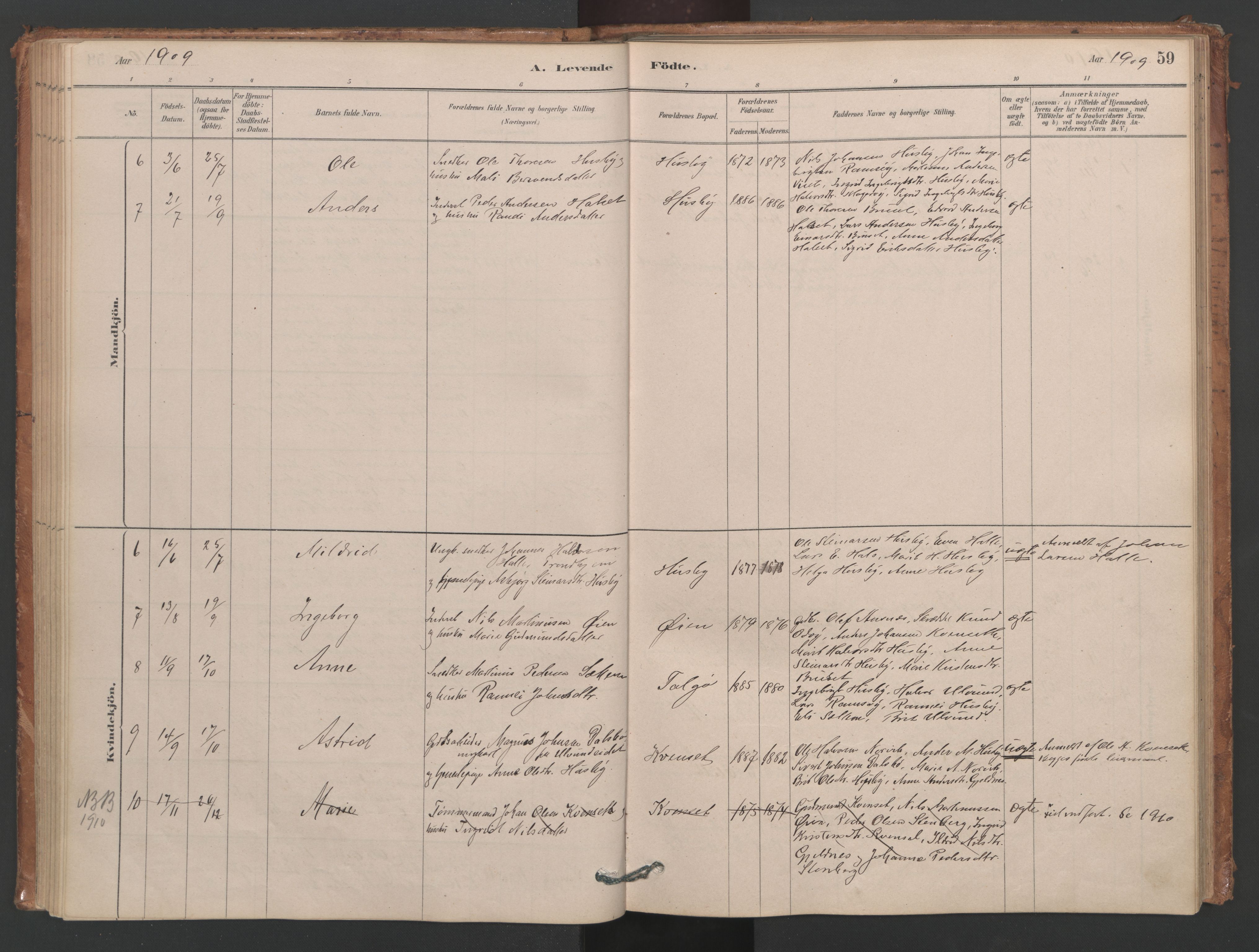 Ministerialprotokoller, klokkerbøker og fødselsregistre - Møre og Romsdal, AV/SAT-A-1454/593/L1034: Parish register (official) no. 593A01, 1879-1911, p. 59