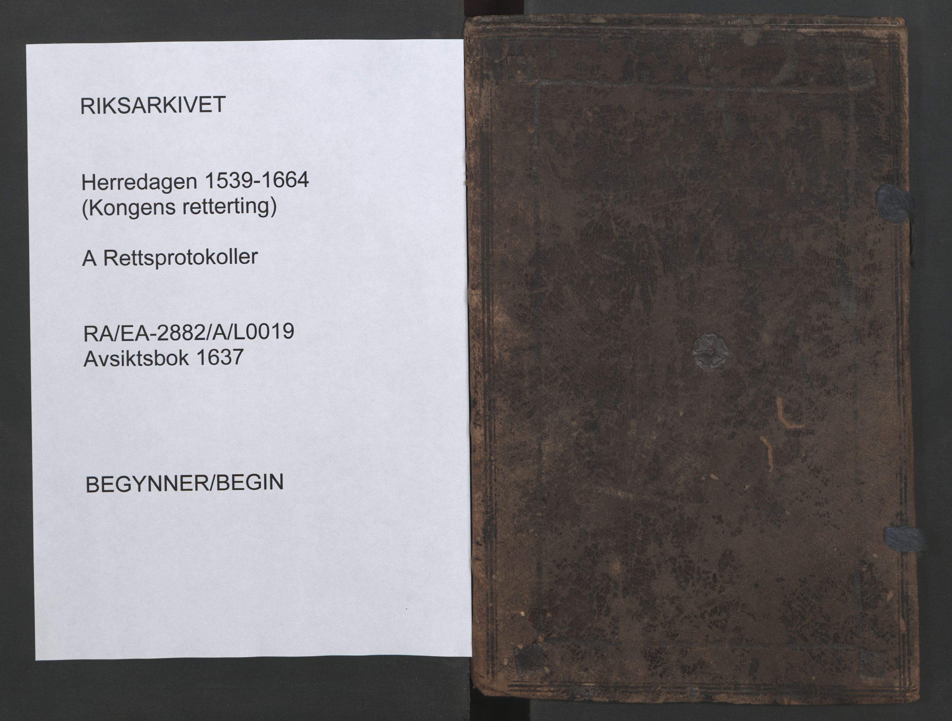 Herredagen 1539-1664  (Kongens Retterting), AV/RA-EA-2882/A/L0019: Avsiktsbok, 1637