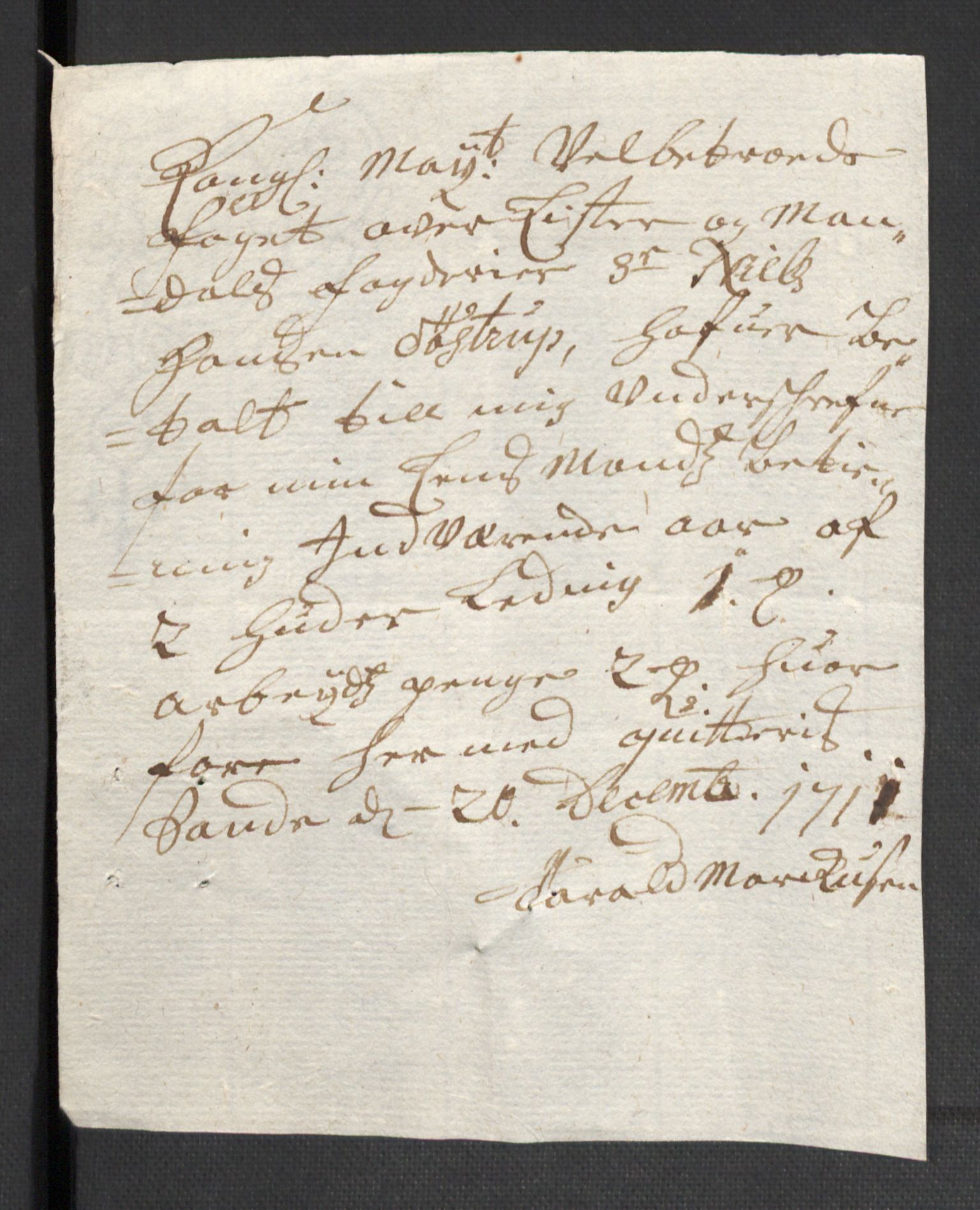 Rentekammeret inntil 1814, Reviderte regnskaper, Fogderegnskap, AV/RA-EA-4092/R43/L2554: Fogderegnskap Lista og Mandal, 1711, p. 160