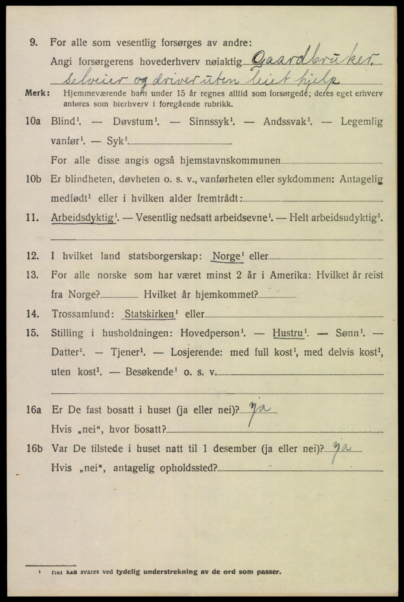 SAK, 1920 census for Bakke, 1920, p. 2225