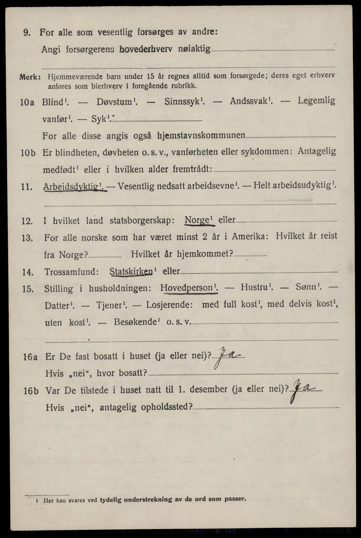 SAST, 1920 census for Eigersund, 1920, p. 3604