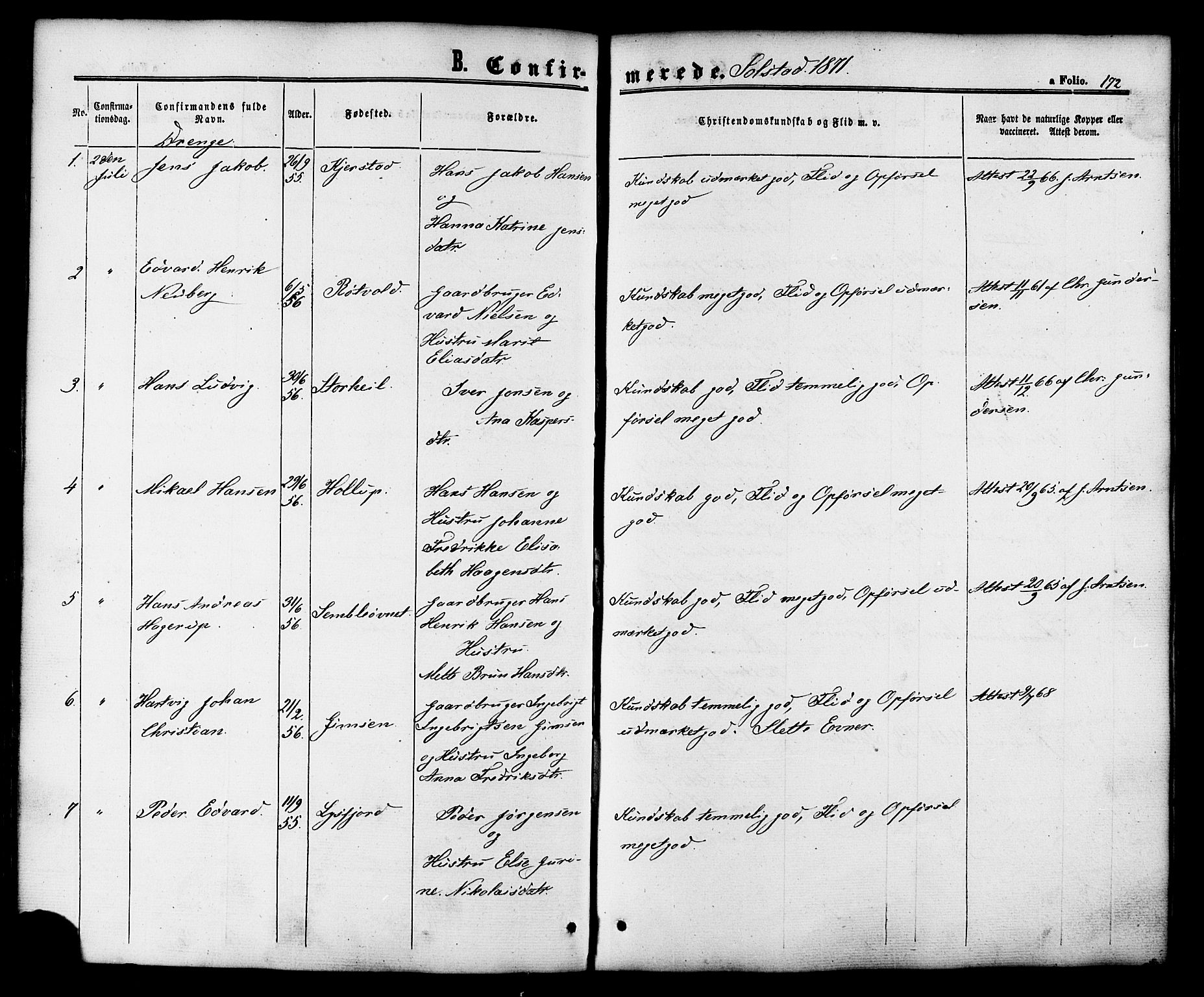 Ministerialprotokoller, klokkerbøker og fødselsregistre - Nordland, AV/SAT-A-1459/810/L0147: Parish register (official) no. 810A08 /2, 1862-1874, p. 172