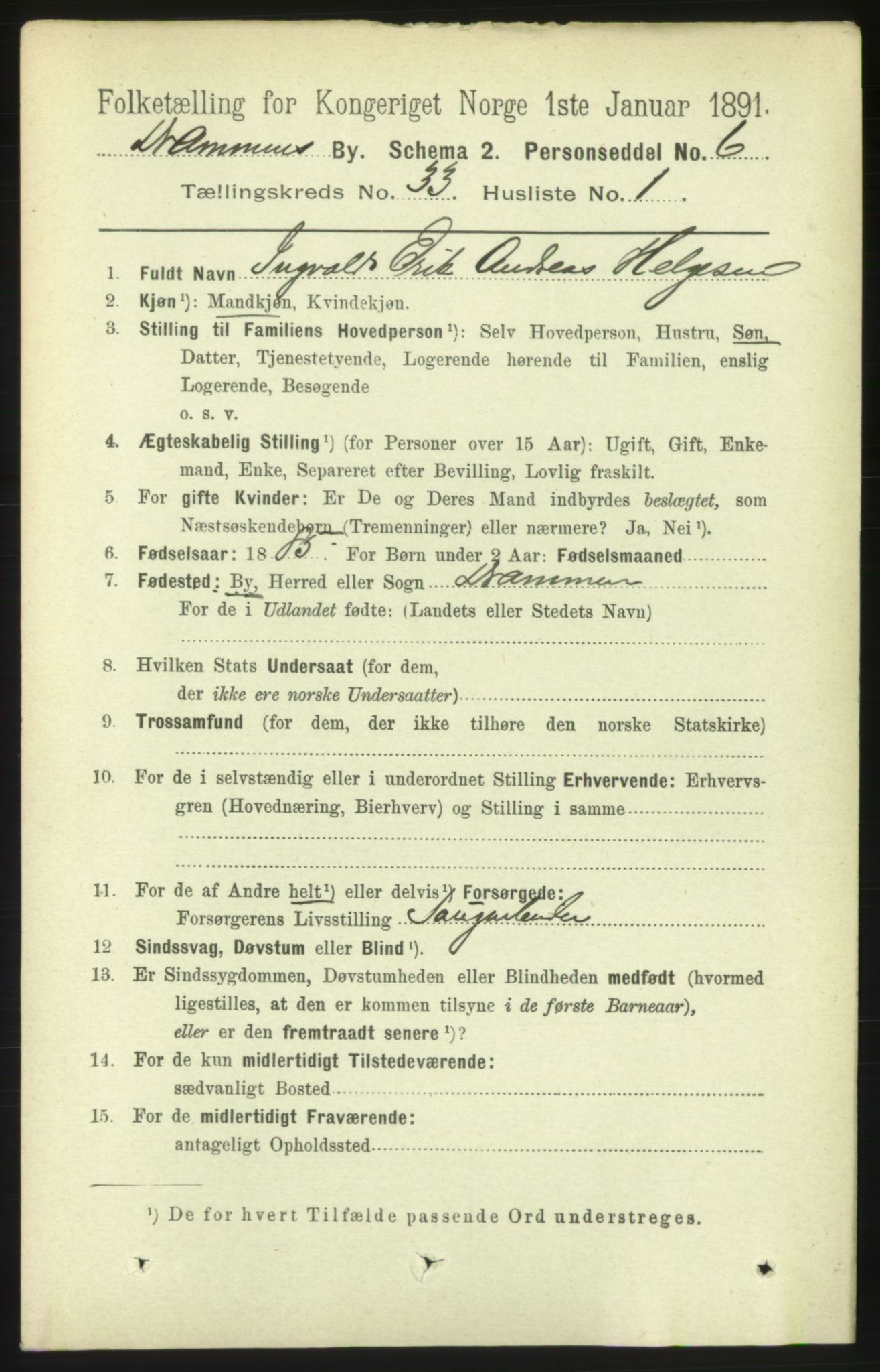 RA, 1891 census for 0602 Drammen, 1891, p. 20087