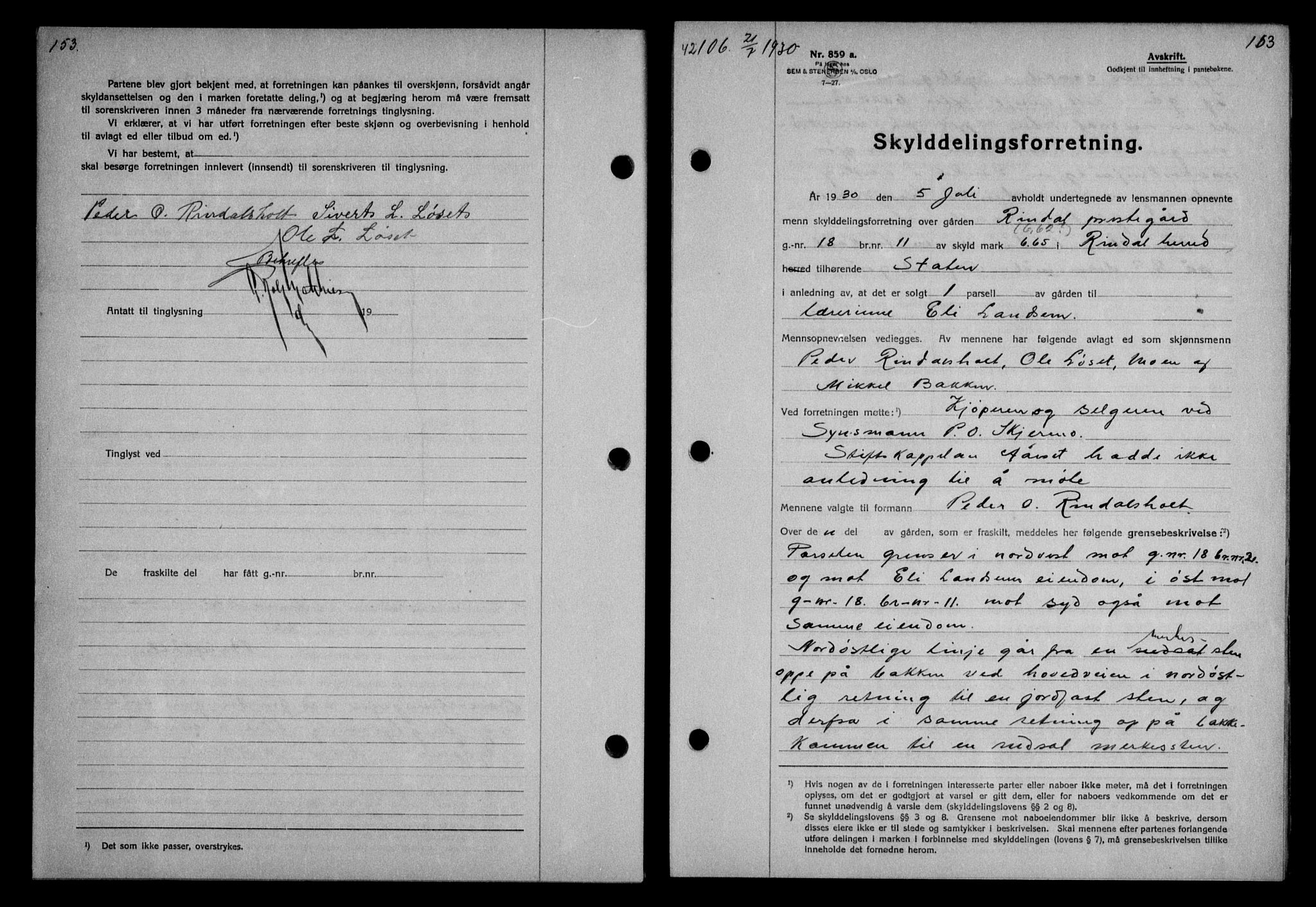 Nordmøre sorenskriveri, AV/SAT-A-4132/1/2/2Ca/L0070: Mortgage book no. 60, 1930-1930, Deed date: 21.07.1930