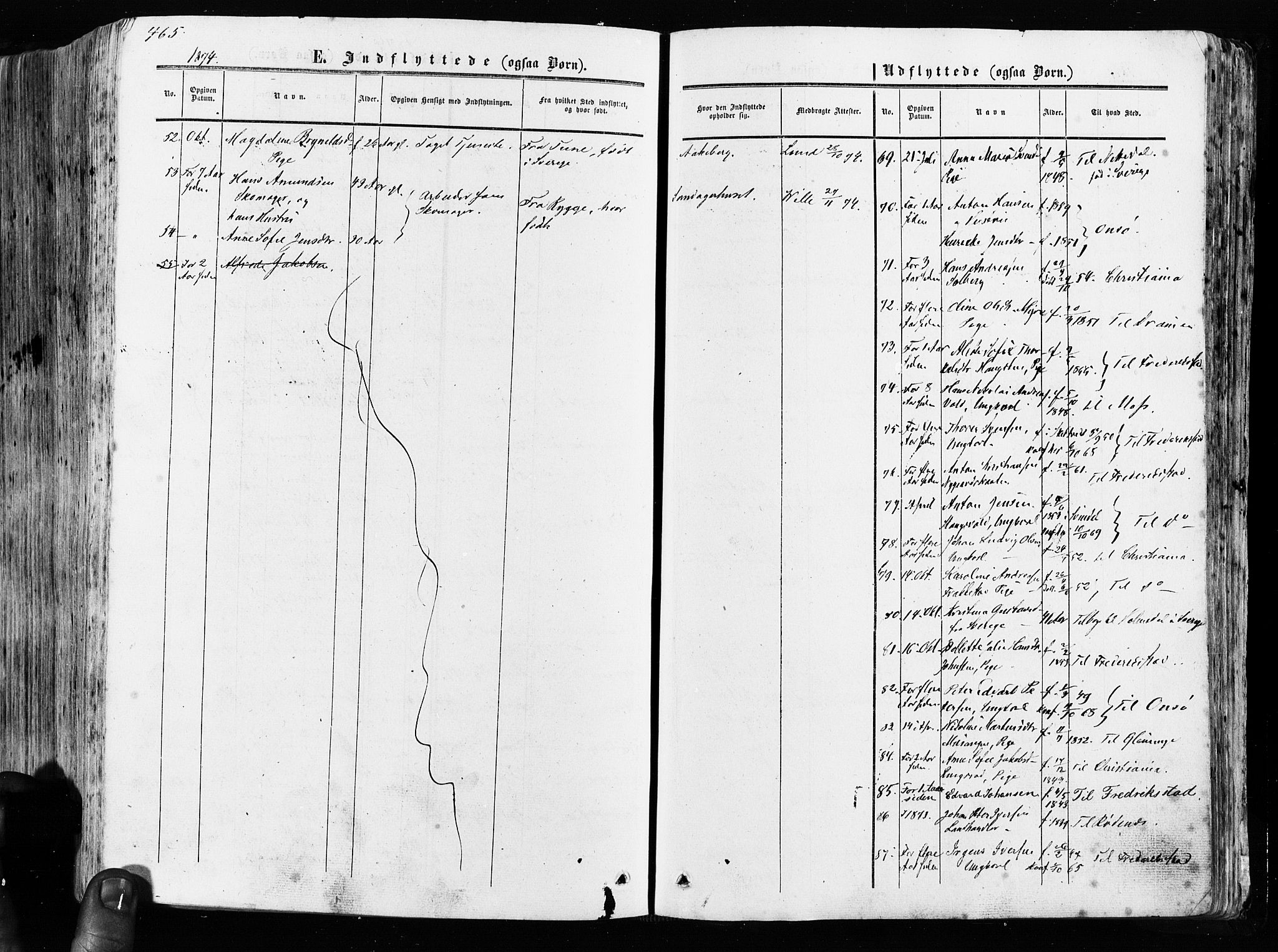 Råde prestekontor kirkebøker, AV/SAO-A-2009/F/Fa/L0006: Parish register (official) no. 6, 1854-1877, p. 465