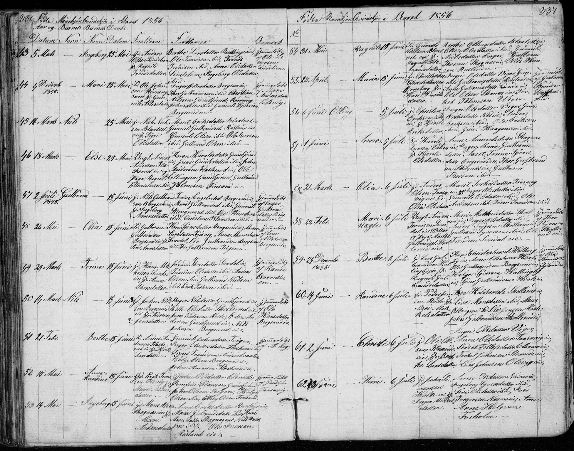 Ådal kirkebøker, AV/SAKO-A-248/G/Ga/L0002: Parish register (copy) no. I 2, 1840-1861, p. 336-337