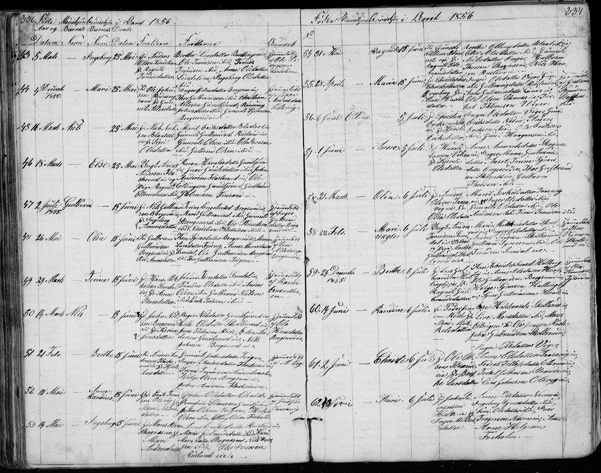 Ådal kirkebøker, SAKO/A-248/G/Ga/L0002: Parish register (copy) no. I 2, 1840-1861, p. 336-337