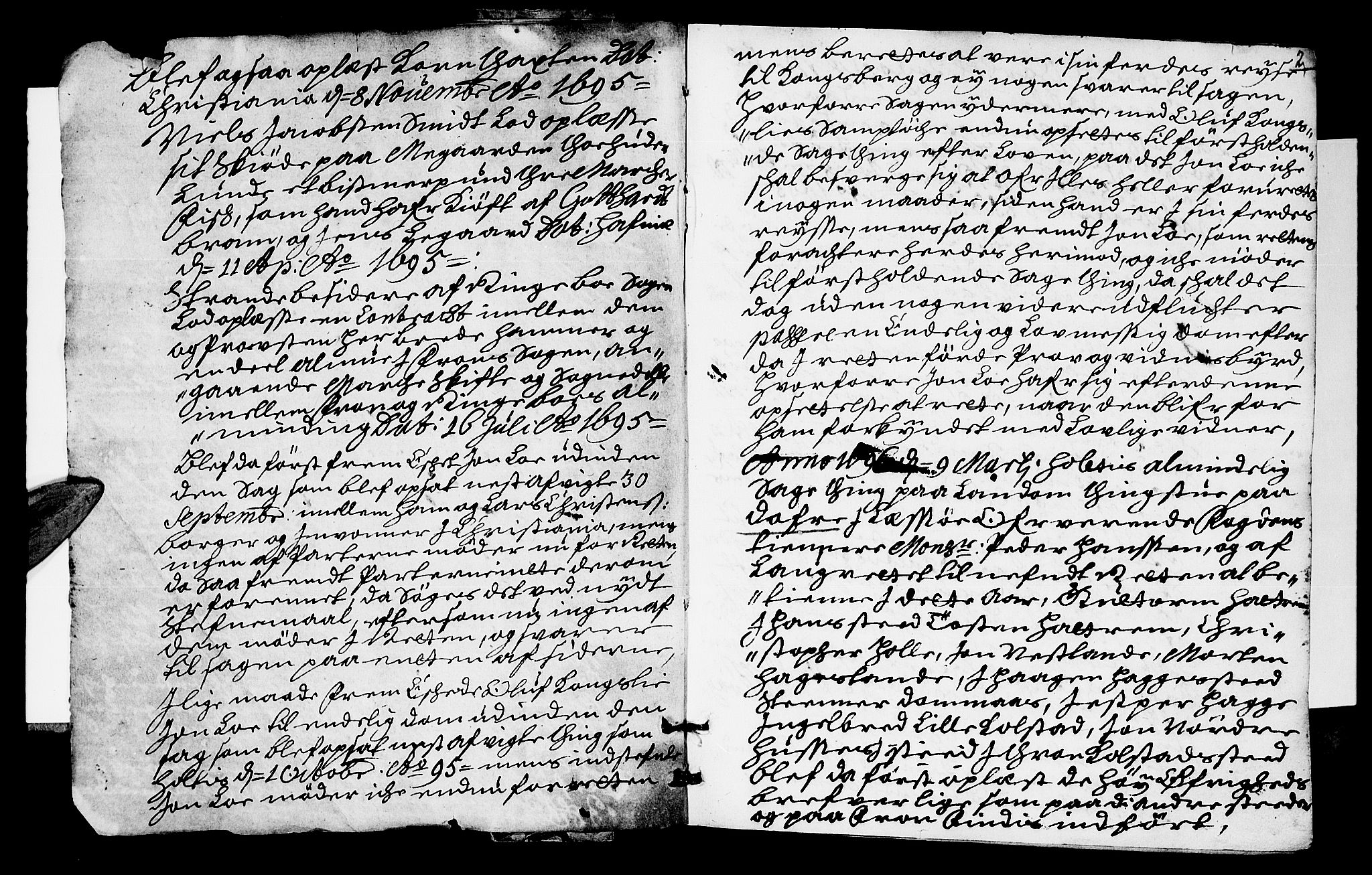 Sorenskriverier i Gudbrandsdalen, SAH/TING-036/G/Gb/Gba/L0025: Tingbok - Nord-Gudbrandsdal, 1696, p. 1b-2a